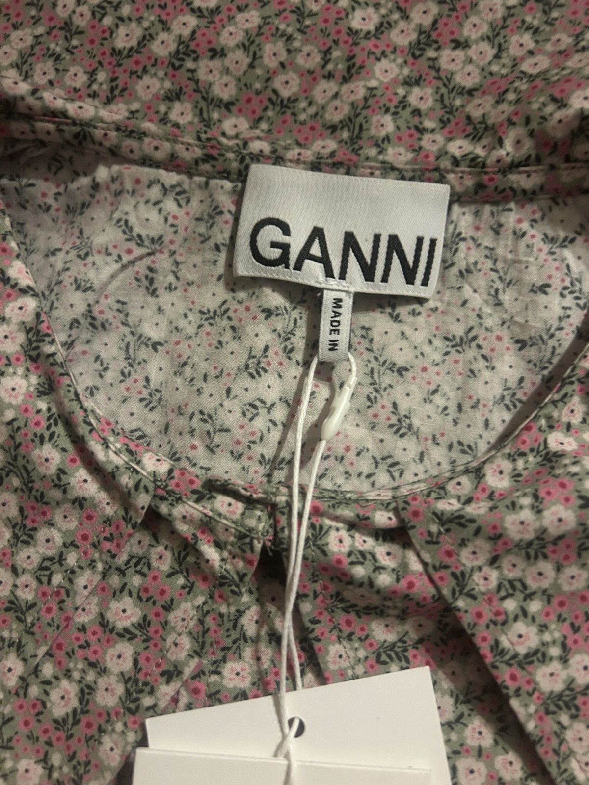 Ganni GANNI Floral-print 100% Organic Cotton-poplin Shirt Size XS / US 0-2 / IT 36-38 - 7 Thumbnail