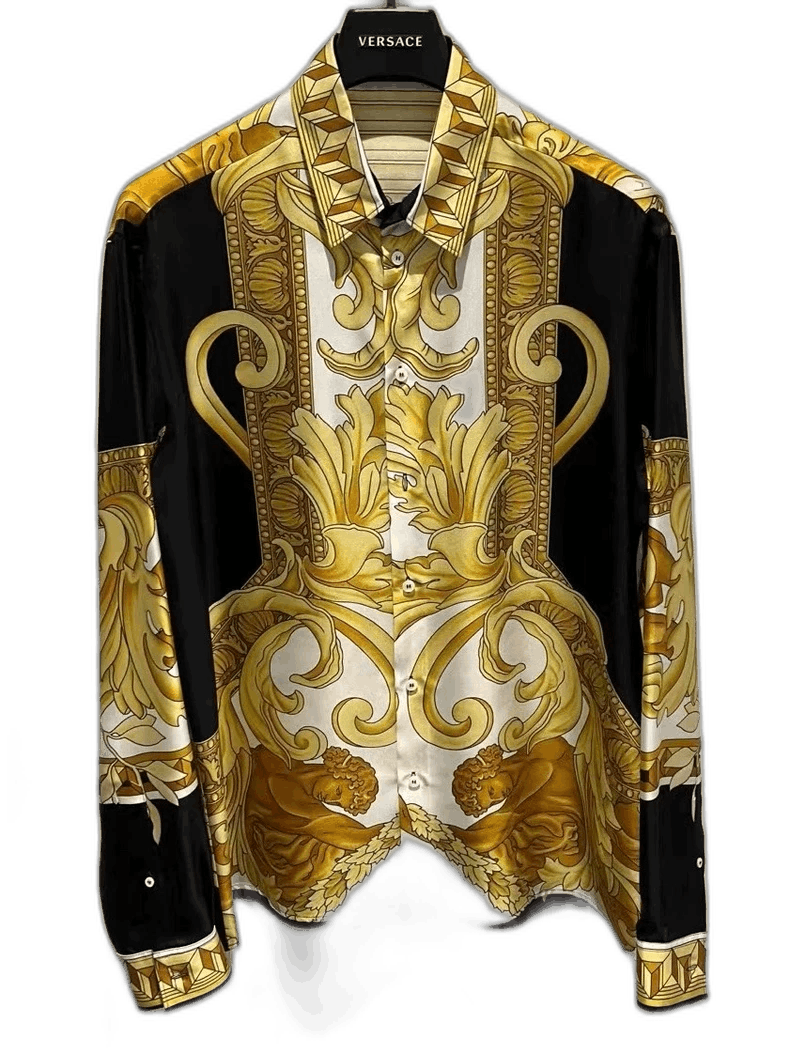 Versace Versace Baroque Silk Long Sleeve Shirt - dmc Size M / US 6-8 / IT 42-44 - 1 Thumbnail