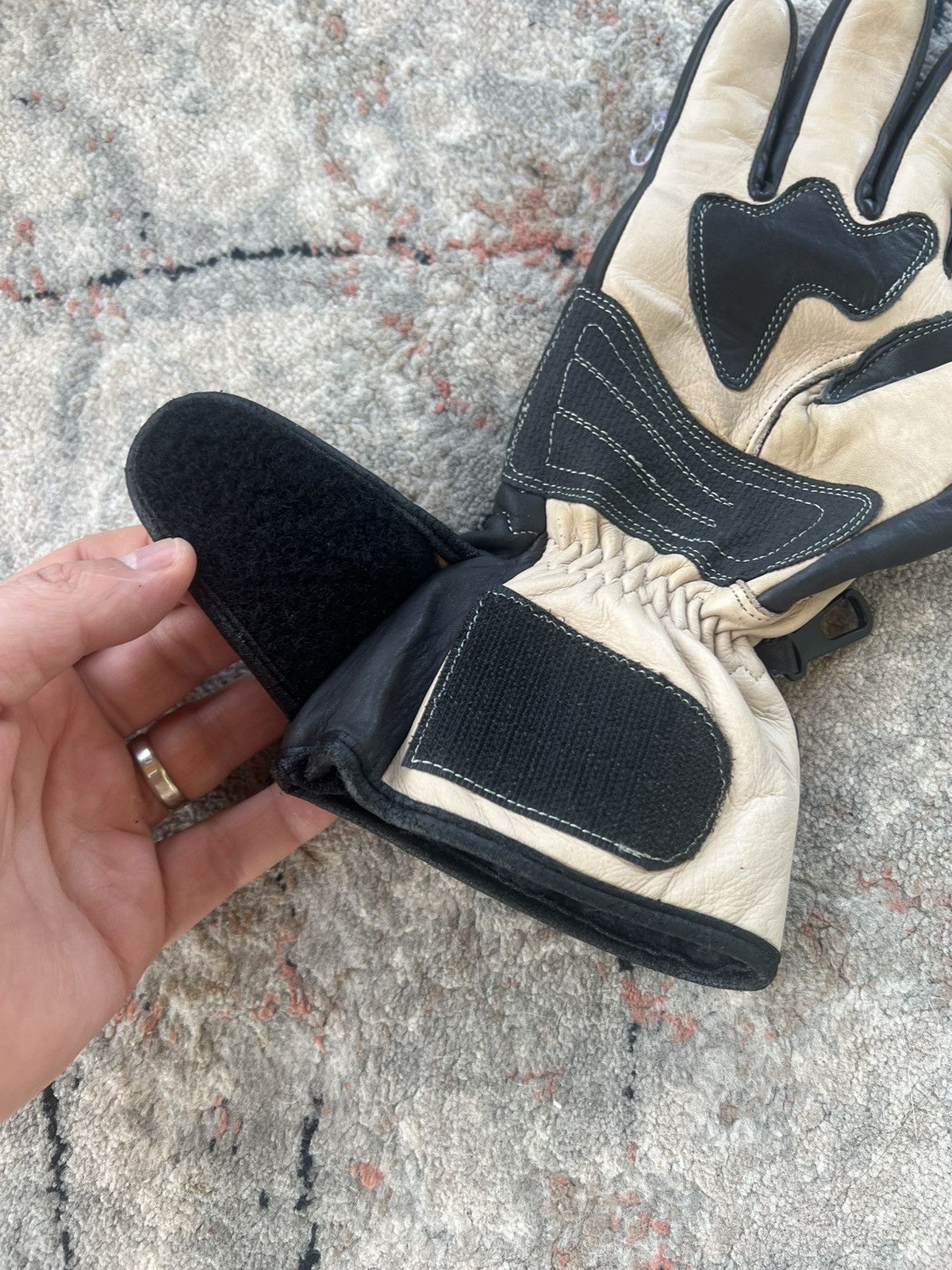 Vintage Buse Moto Leather Gloves Size ONE SIZE - 5 Thumbnail