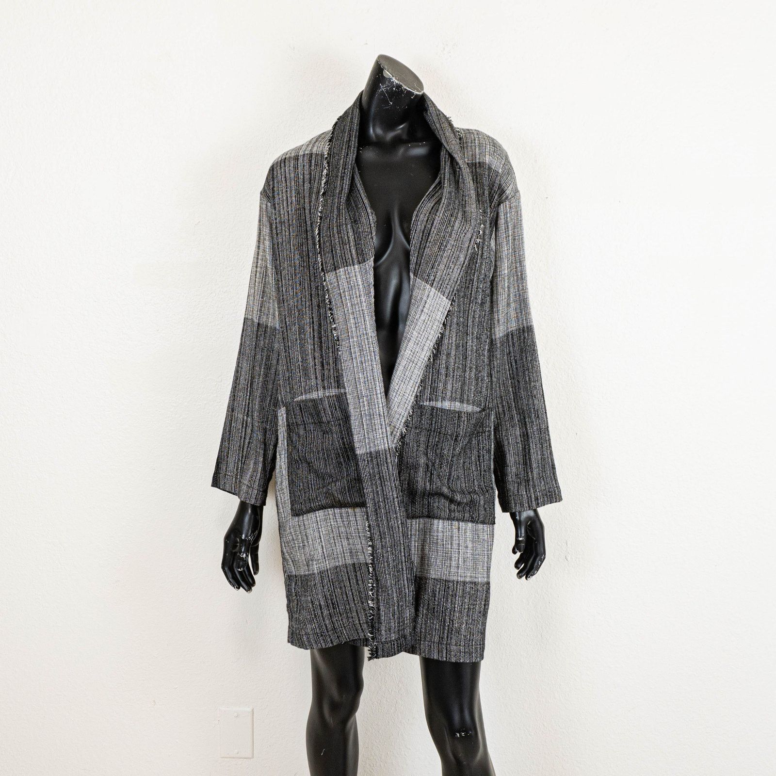 Eileen Fisher Eileen Fisher Organic Cotton Hazy Blocks Jacket Greys S/M Size M / US 6-8 / IT 42-44 - 6 Thumbnail