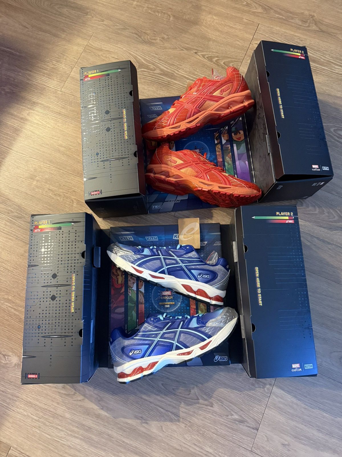 Asics × Kith × Marvel Comics Kith x Marvel vs Capcom “Mega Man vs Iron Man” Asics Size US 11.5 / EU 44-45 - 1 Thumbnail
