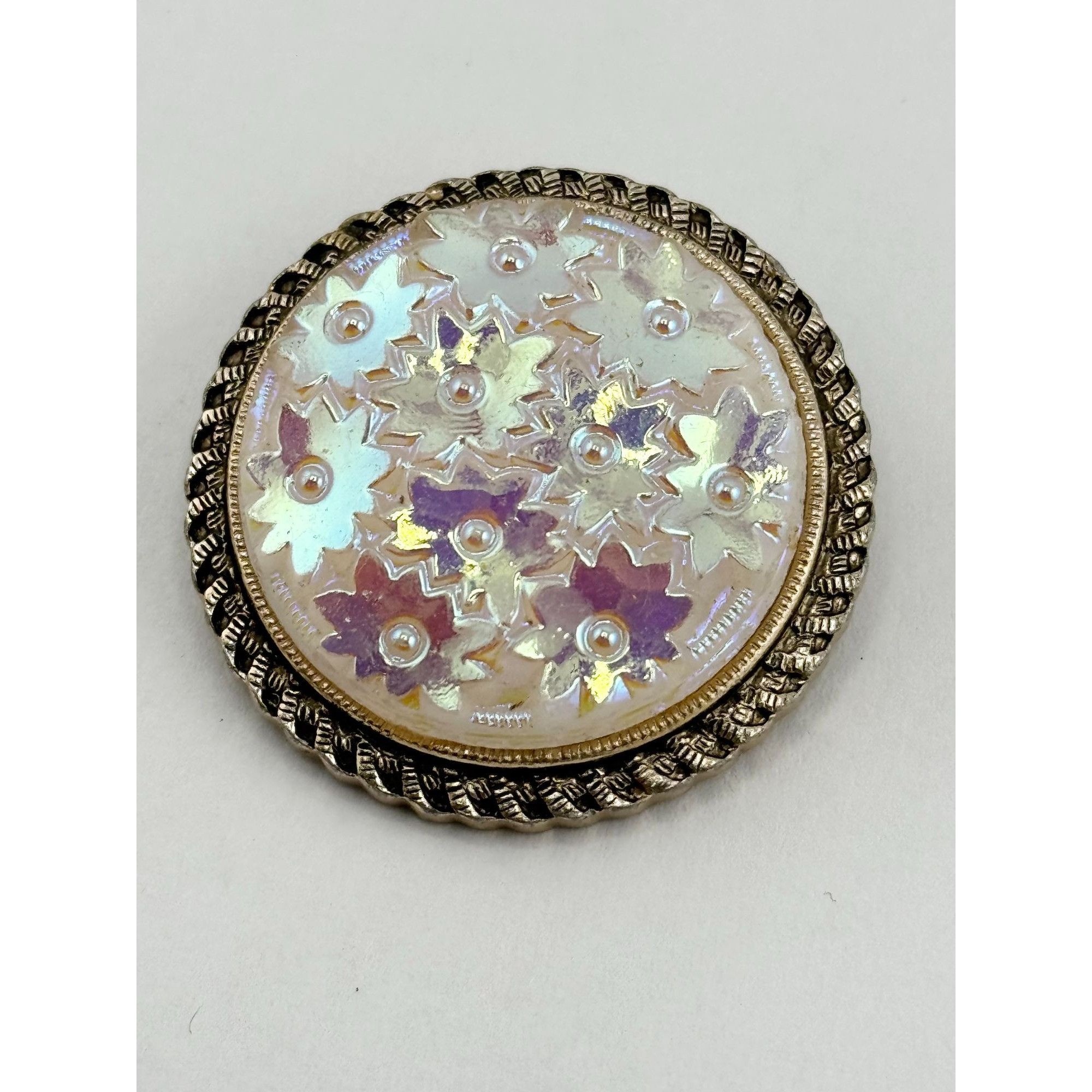 Vintage Vintage iridescent floral scarf guard clip Size ONE SIZE - 4 Thumbnail
