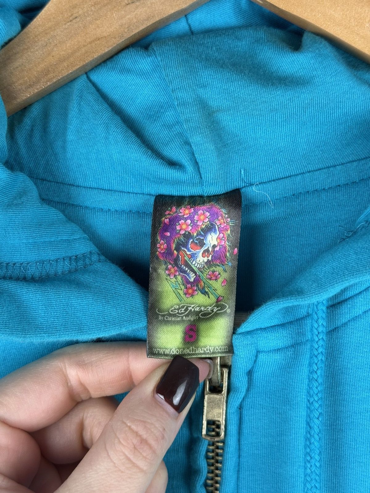 Ed Hardy Ed Hardy By Christian Audigier Y2K Tattoo Overprinted Hoodie Size S / US 4 / IT 40 - 12 Thumbnail