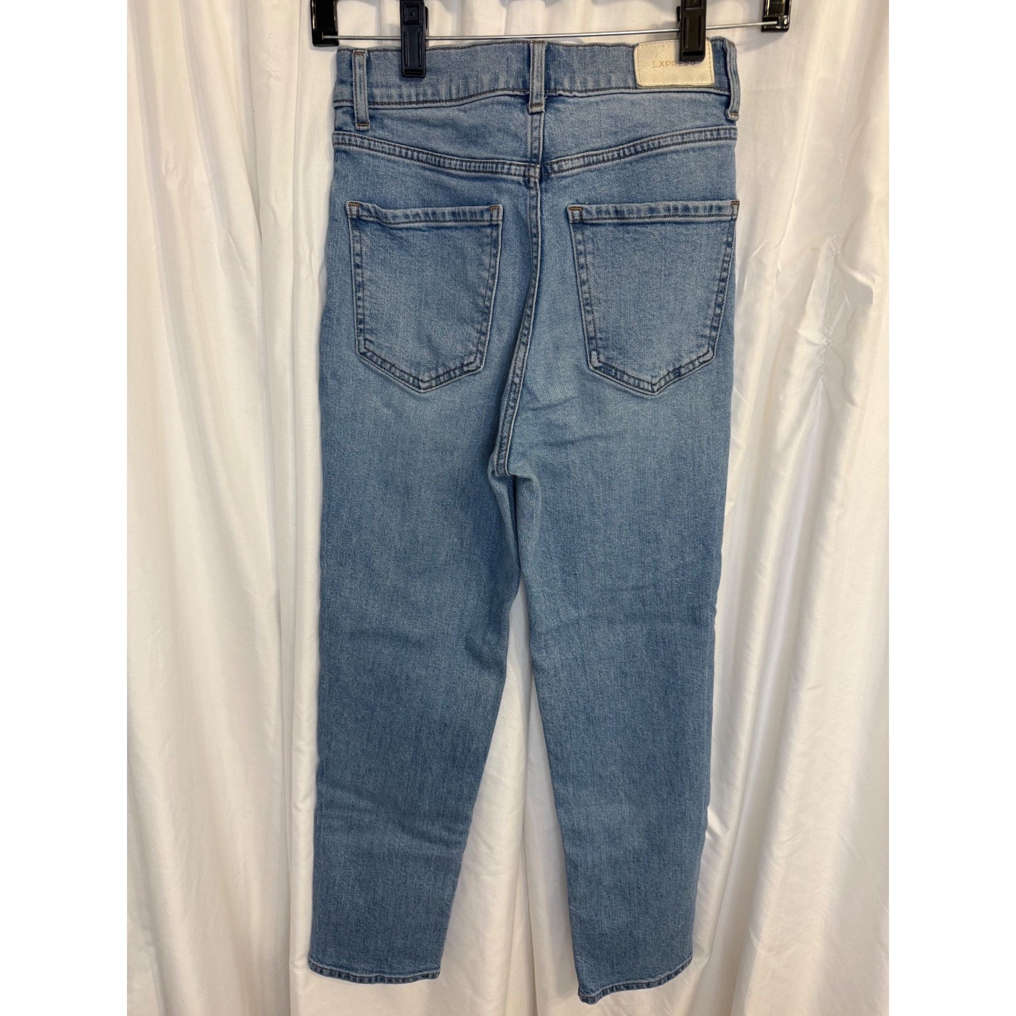 Express Express Mom Jean Super High Rise Light Wash Denim Womens Siz Size 24" / US 00 / IT 34 - 3 Thumbnail