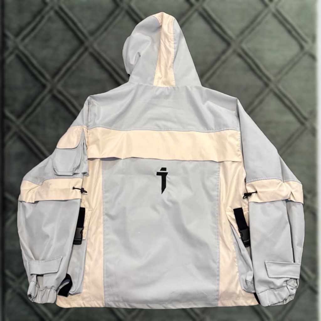 Vintage Jiye Heavy Industry Anorak Jacket XL Men White Nylon Streetwear Japan Streetwear Size US XL / EU 56 / 4 - 1 Thumbnail