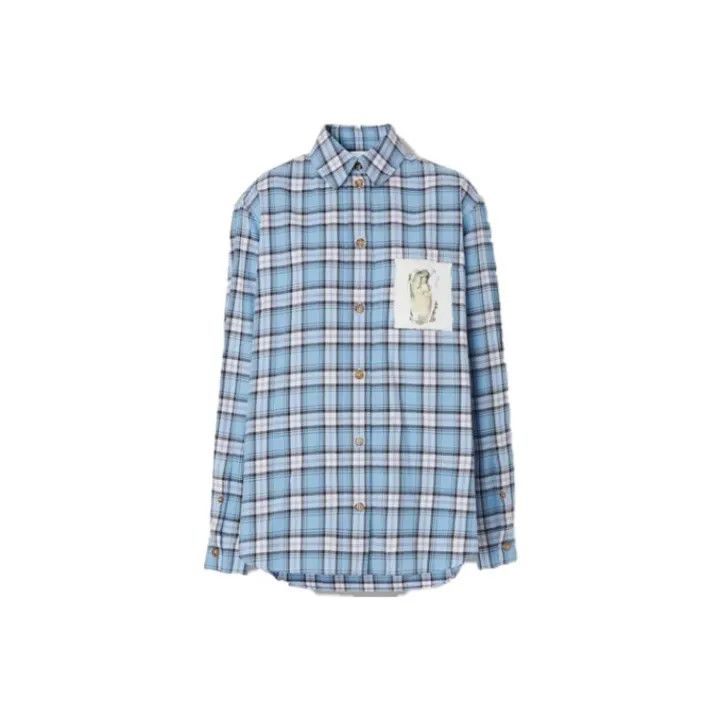 Burberry Burberry Loose Long Sleeve Plaid Shirt for Women 0079 Size M / US 6-8 / IT 42-44 - 1 Thumbnail