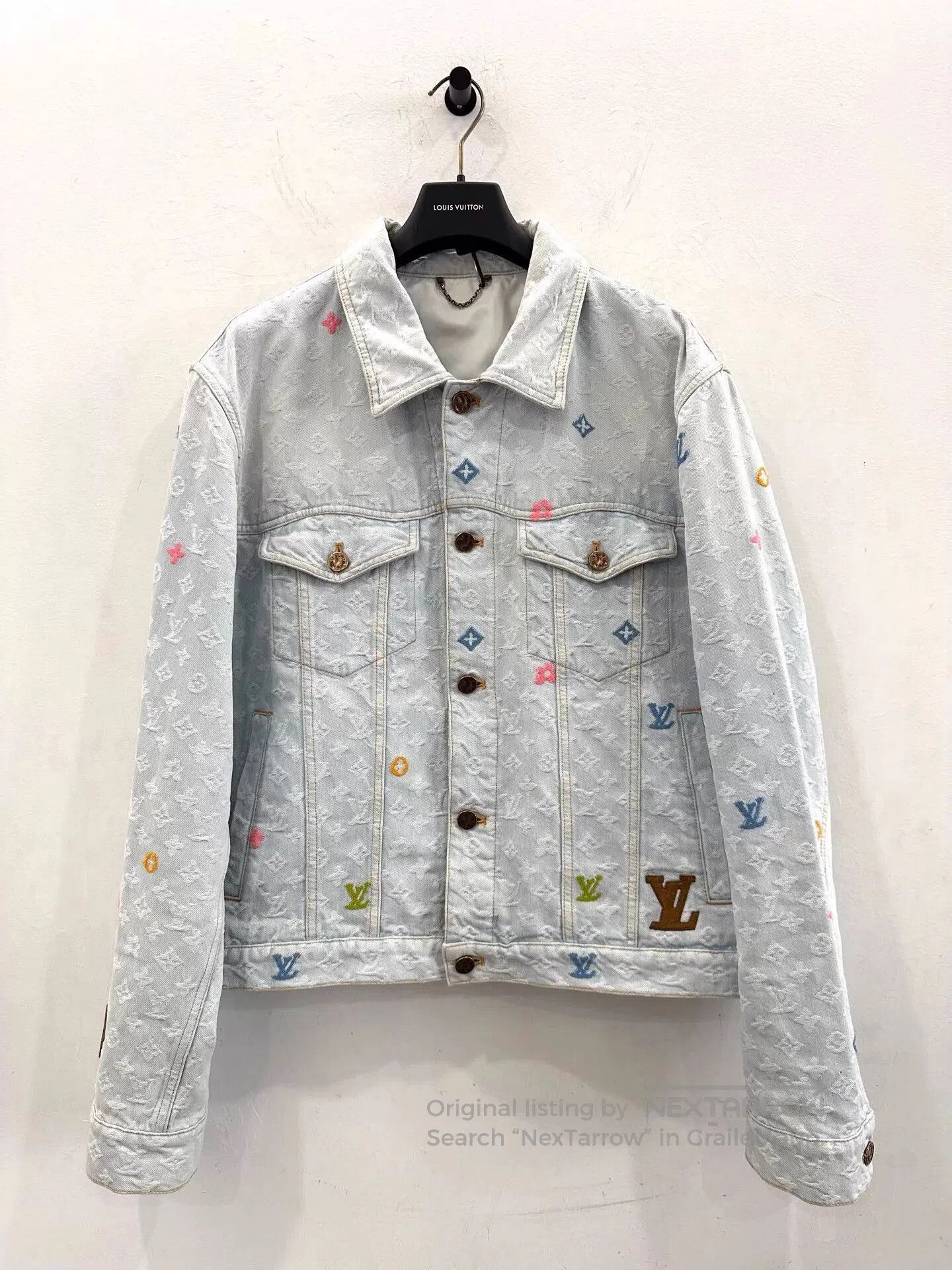 Louis Vuitton Blue Denim Jacket with Embroidered Patterns - L. Size US L / EU 52-54 / 3 - 1 Thumbnail