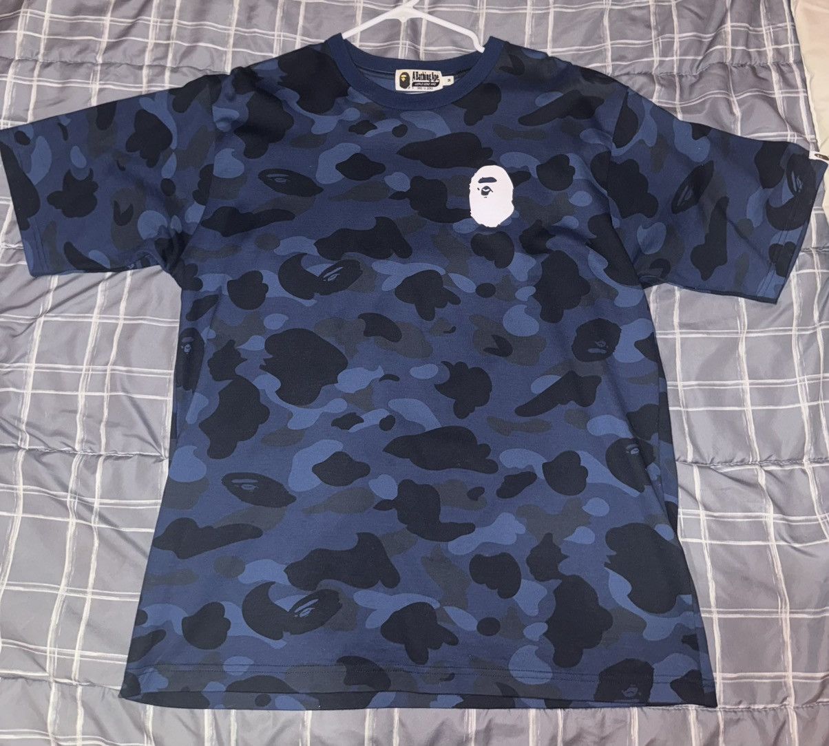 Bape RARE Bape Navy Color Camo Ape Head Relaxed Fit Tee Size US M / EU 48-50 / 2 - 1 Thumbnail