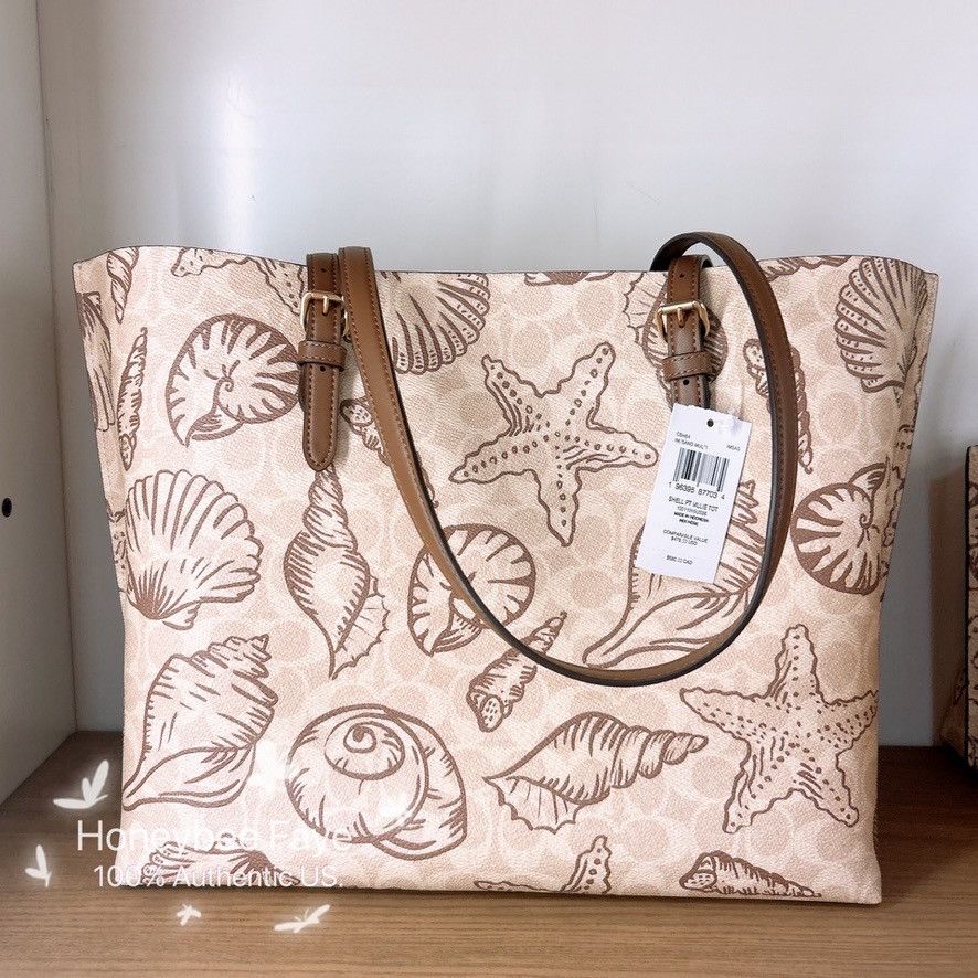 Coach Mollie Tote Bag In Signature Canvas With Shell Print CBH64 Size ONE SIZE - 5 Thumbnail