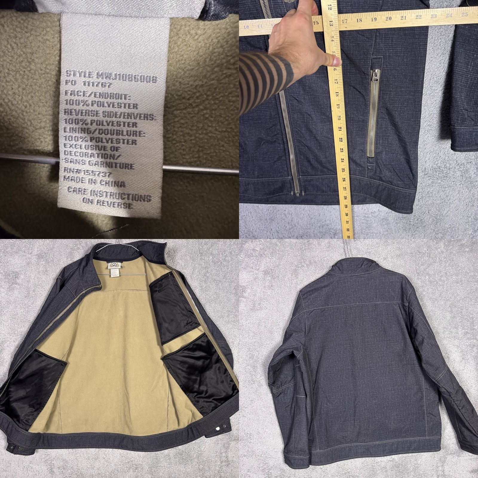 Vintage Cinch Bonded Jacket Mens M Softshell Textured Fleece Full Zip Tech MWJ1518006 Size US M / EU 48-50 / 2 - 8 Thumbnail