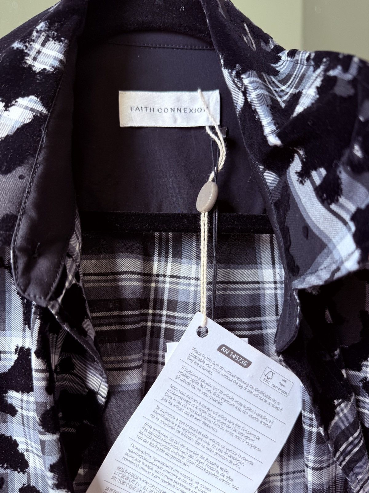 Faith Connexion Faith Connexion Oversized Plaid Shirt with velvet patches M Size US M / EU 48-50 / 2 - 5 Thumbnail