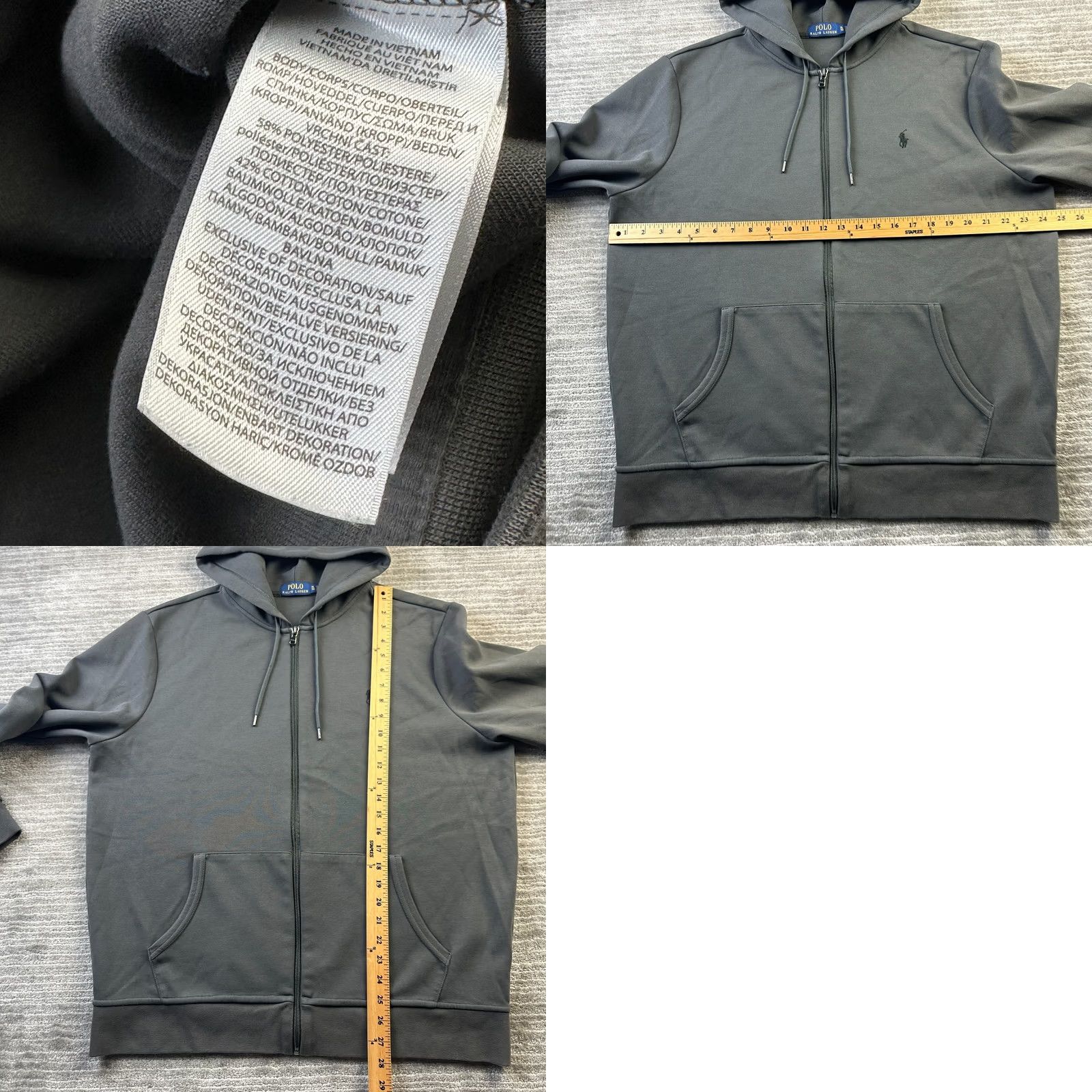 Polo Ralph Lauren Polo Ralph Lauren Hoodie Mens XL Gray Pony Double Knit Tech Fleece Full Zip Hooded Pockets Embroidered Logo Vintage: No Size US XL / EU 56 / 4 - 8 Thumbnail