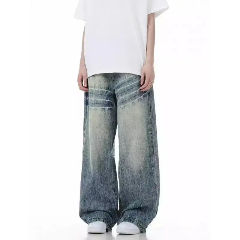 Japanese Brand Retro loose wide leg high street jeans Size US 32 / EU 48 - 4 Thumbnail