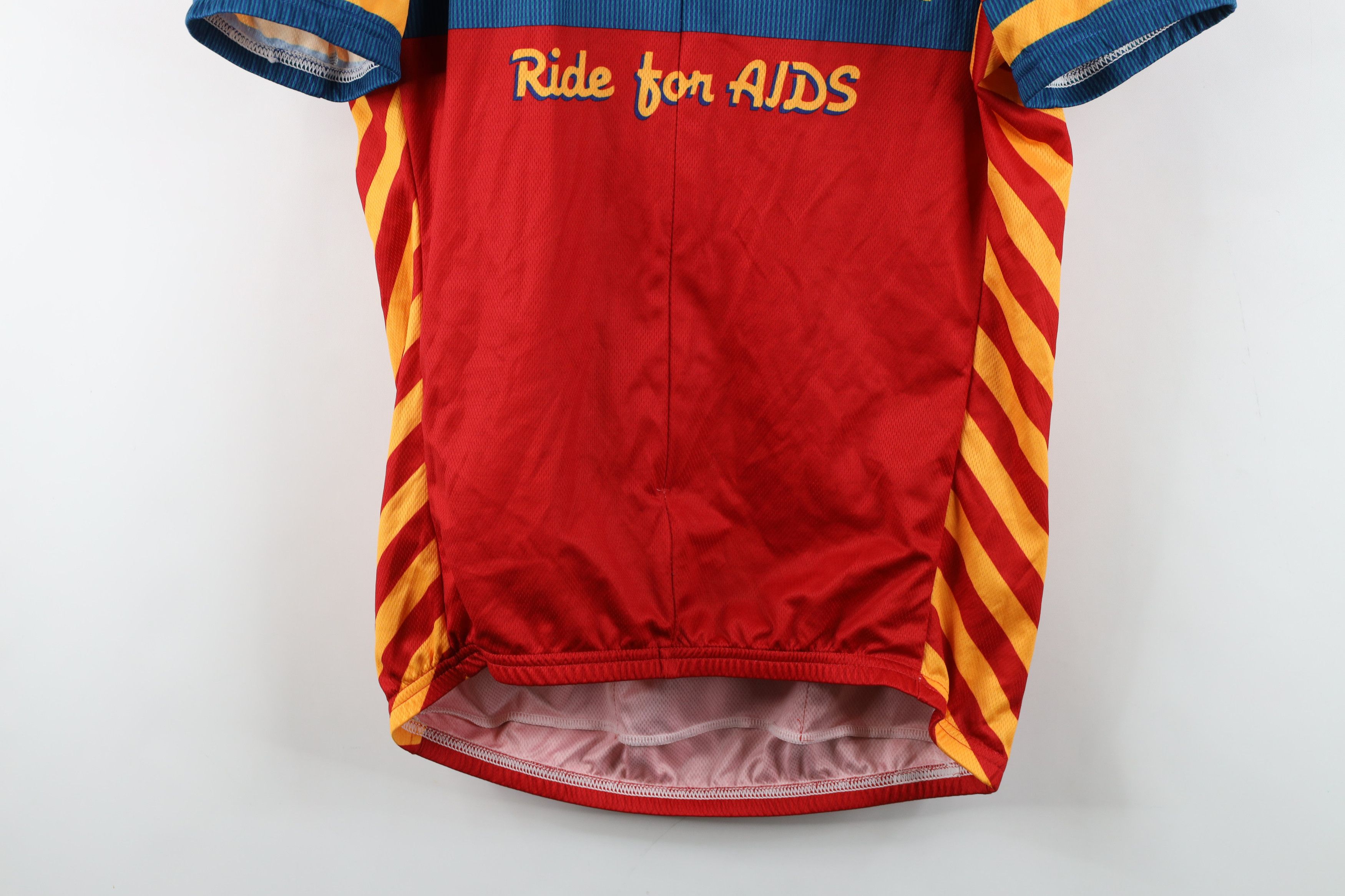 Vintage Vintage for AIDS Club Raglan Bicycle Cycling Jersey USA Red Size US L / EU 52-54 / 3 - 3 Thumbnail