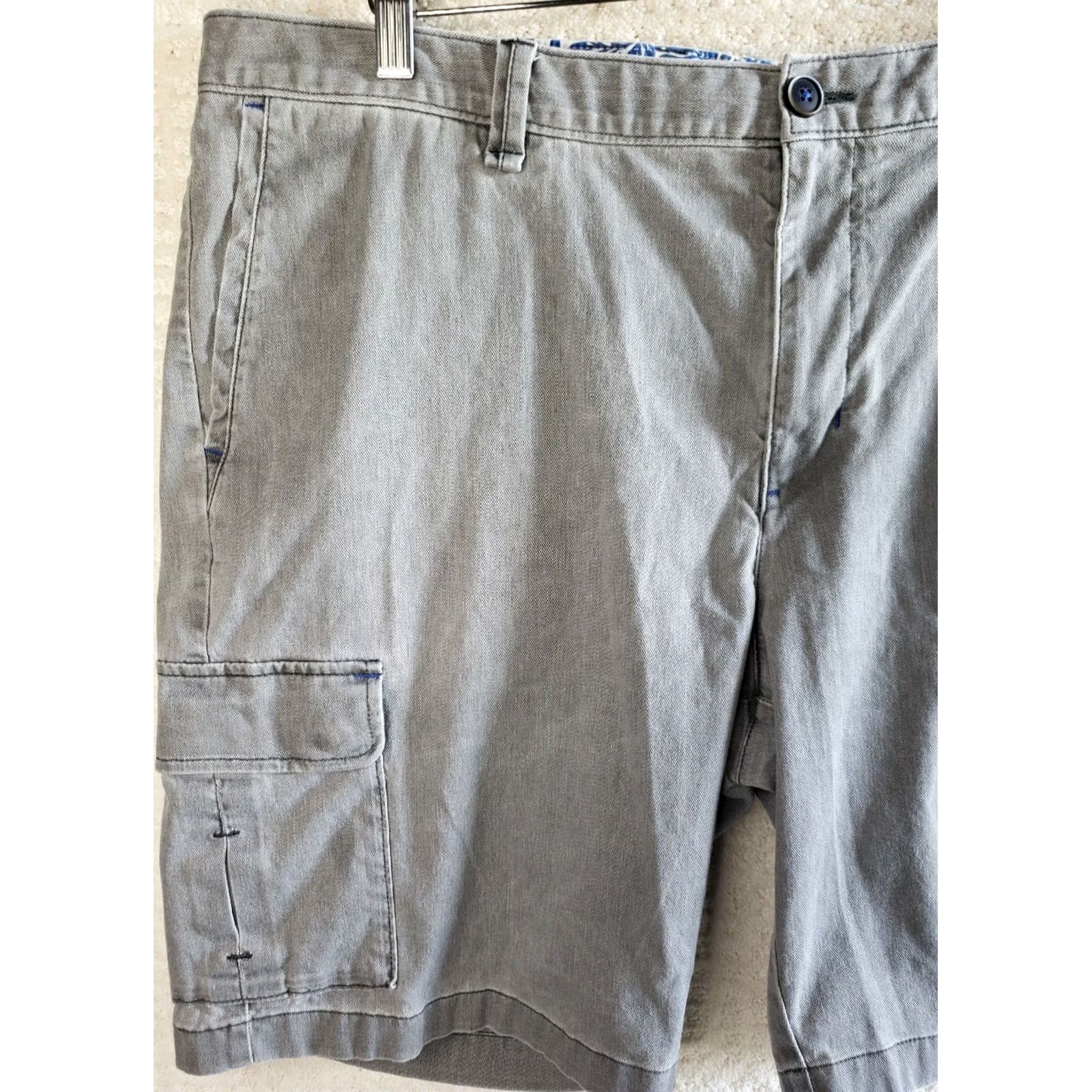 Tommy Bahama Tommy Bahama Cargo Shorts Men's 40W x 10L Faded Blue Cotton Spandex Canvas Flat Front Pocket Sailfish Casual Comfort Beach Summerspringfall Mens Size US 40 / EU 56 - 2 Thumbnail