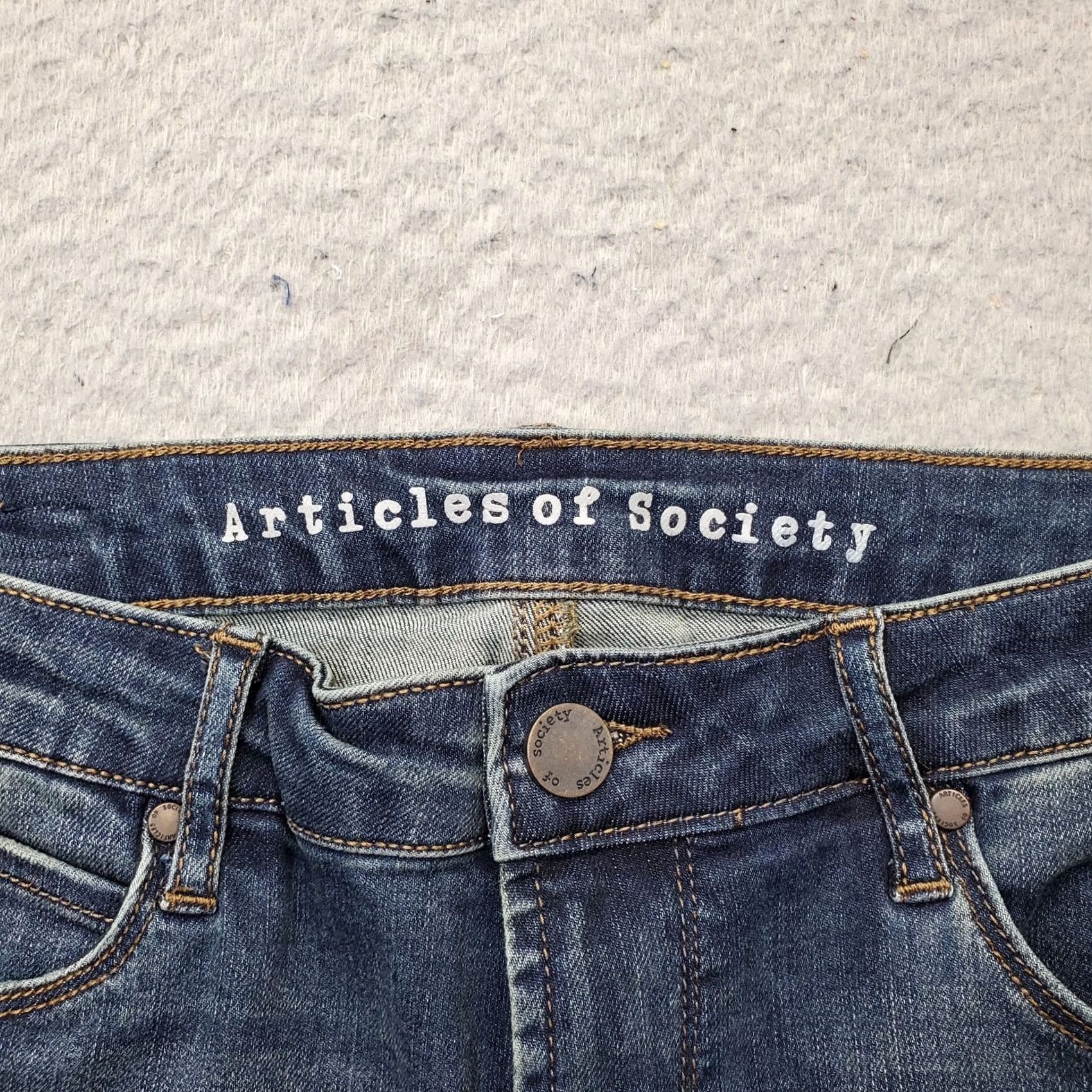 Vintage Articles Of Society Skinny Jeans Womens 31 Blue Denim 5-Pocket Design Jeans Size 24" / US 00 / IT 34 - 7 Thumbnail