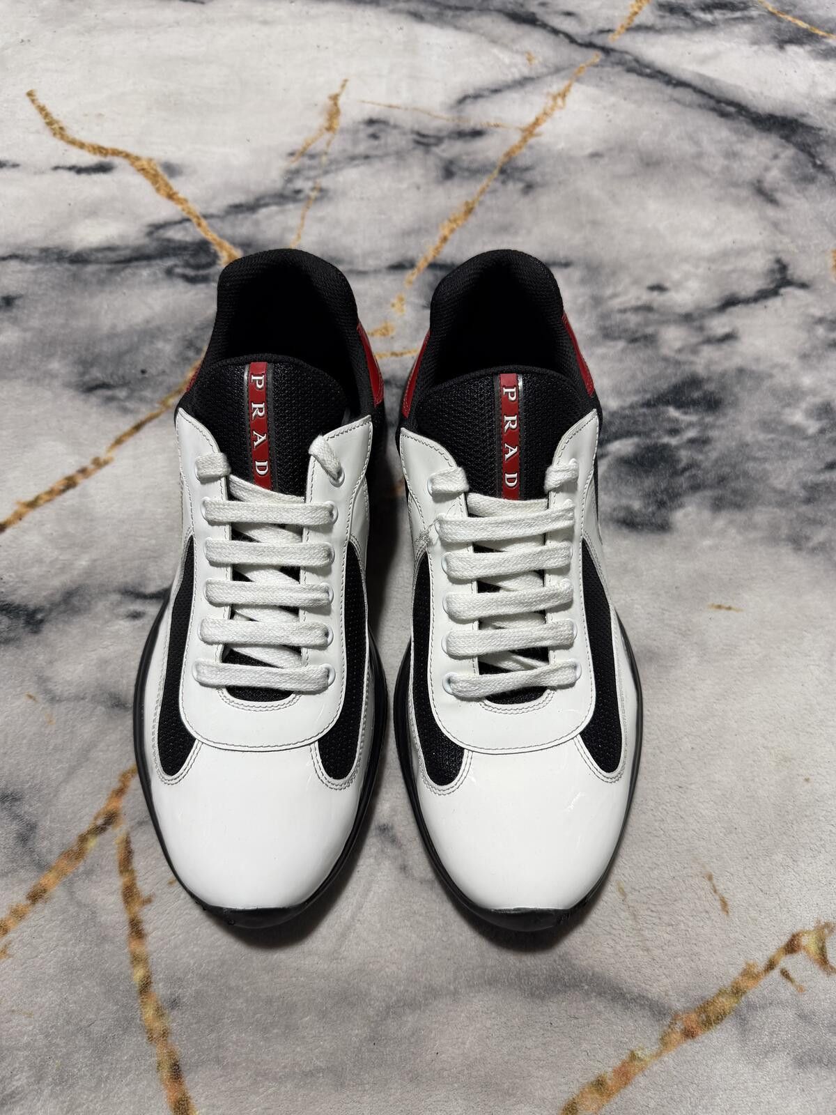 Prada Prada Americas Cup White Red Heel Patent Leather - Sz9.5US Size US 9.5 / EU 42-43 - 2 Thumbnail