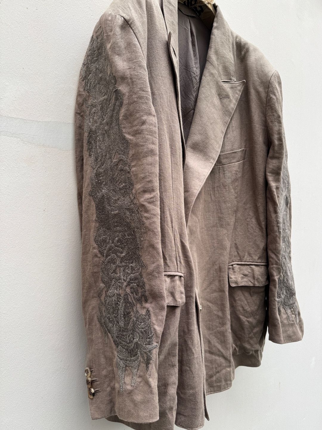 20ss Doublet Chaos Embroidery linen tailored jacket blazer