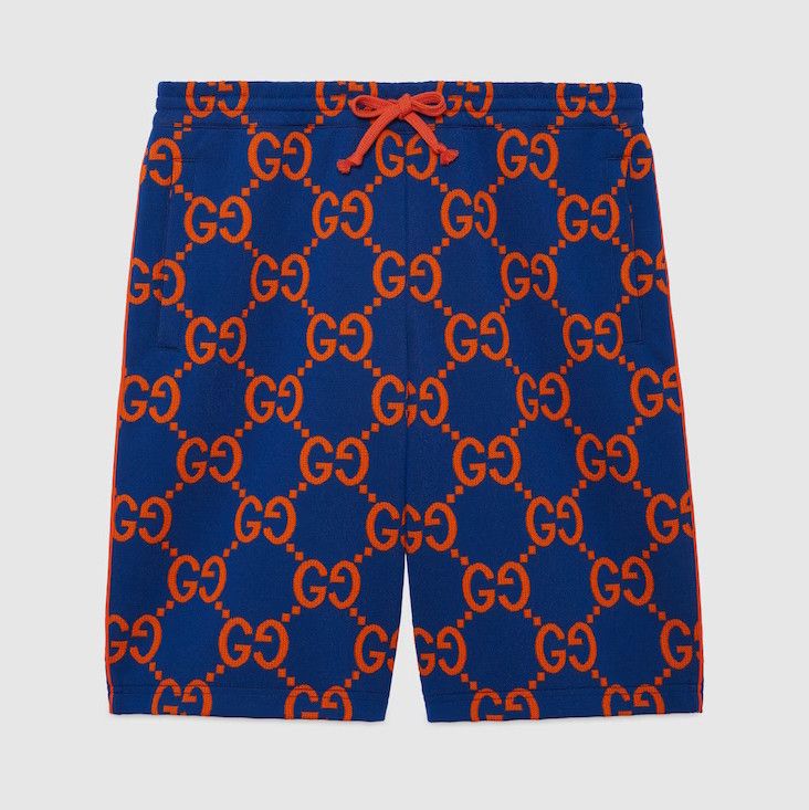 Gucci o1s1wg110225 GG Cotton Jacquard Short in Blue/Orange Size US 32 / EU 48 - 1 Thumbnail