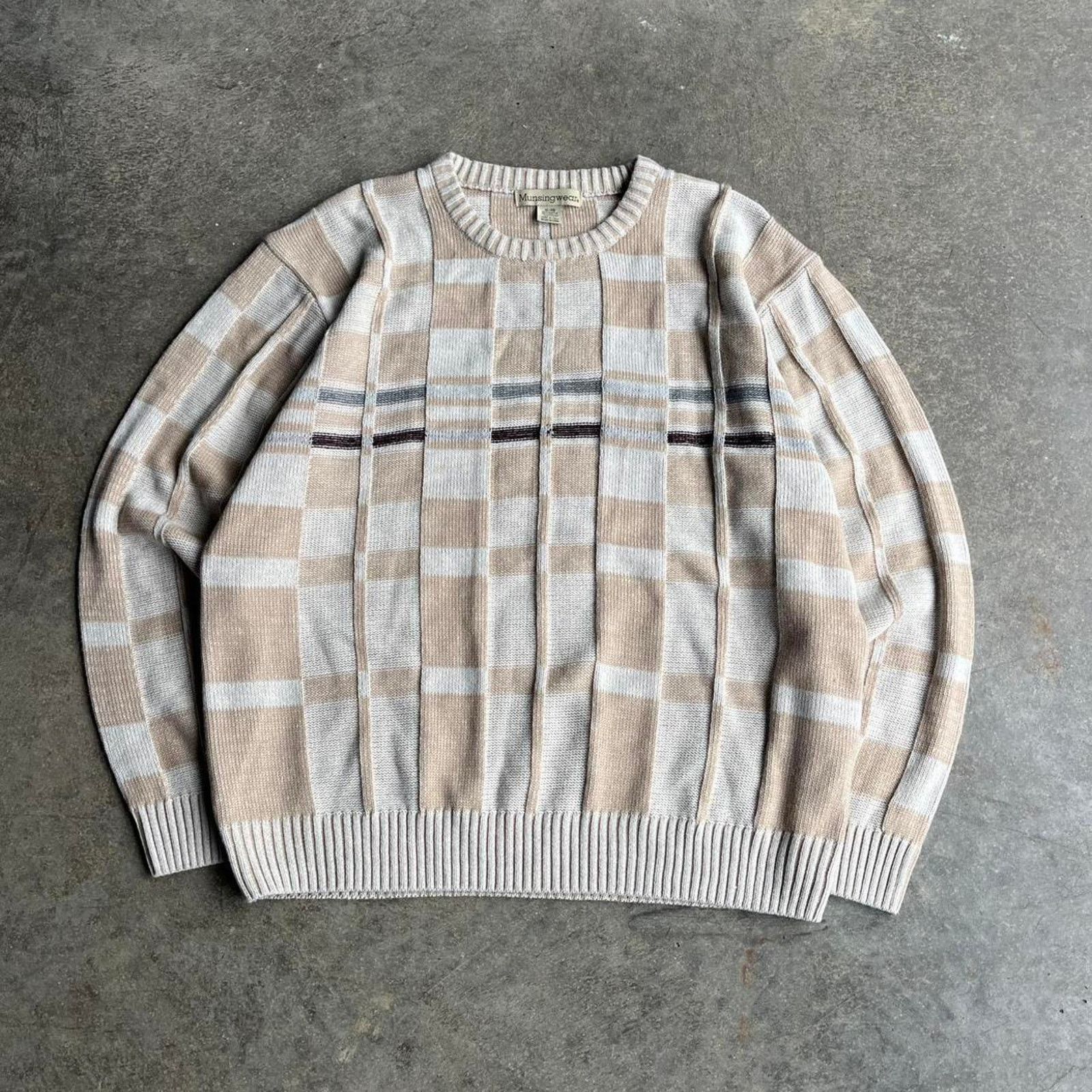 Vintage vintage 200s checkered chunky knit sweater Size US XL / EU 56 / 4 - 1 Thumbnail