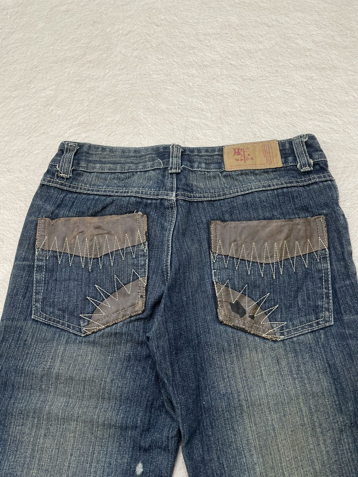 Japanese Brand 2000s Number Nine Multi Pocket Denim Ripped Fading Jeans Y2K Size US 29 - 9 Thumbnail