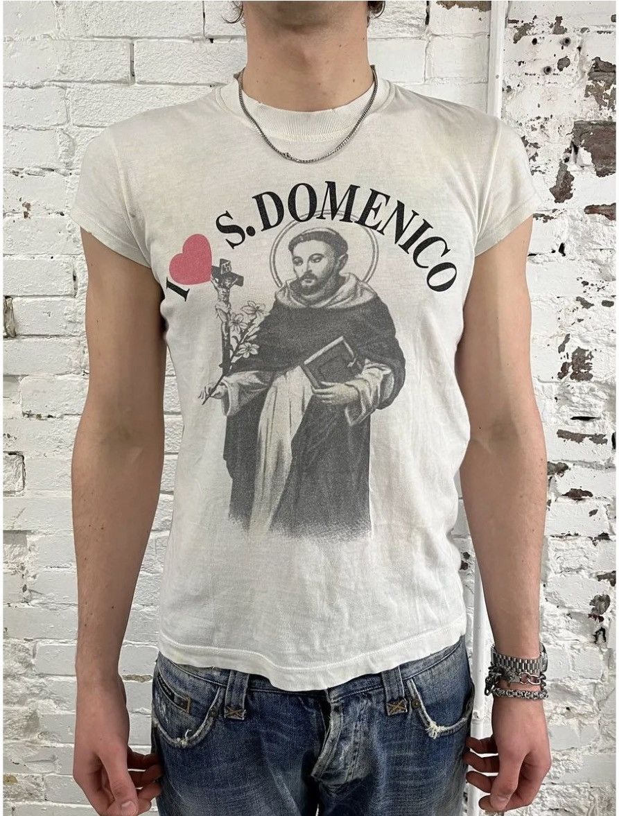 Dolce & Gabbana 2000s Dolce & Gabbana White Cotton S.Domenico Print T-Shirt Size US S / EU 44-46 / 1 - 2 Thumbnail