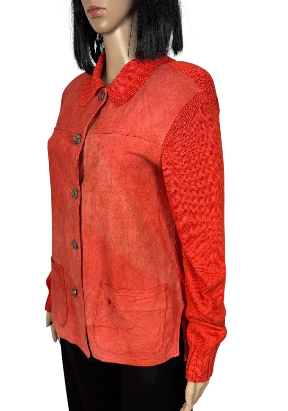 Burberry Burberry Leather Jacket Linen-Viscose Button Up size 42 Size M / US 6-8 / IT 42-44 - 4 Thumbnail
