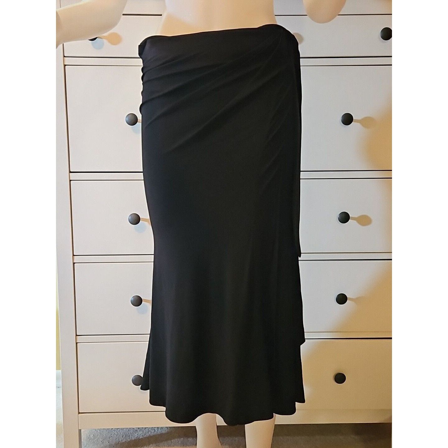 Donna Karan Donna Karan Collection Jersey Wrap Skirt Womens Petite P Bla Size 26" / US 2 / IT 38 - 10 Thumbnail