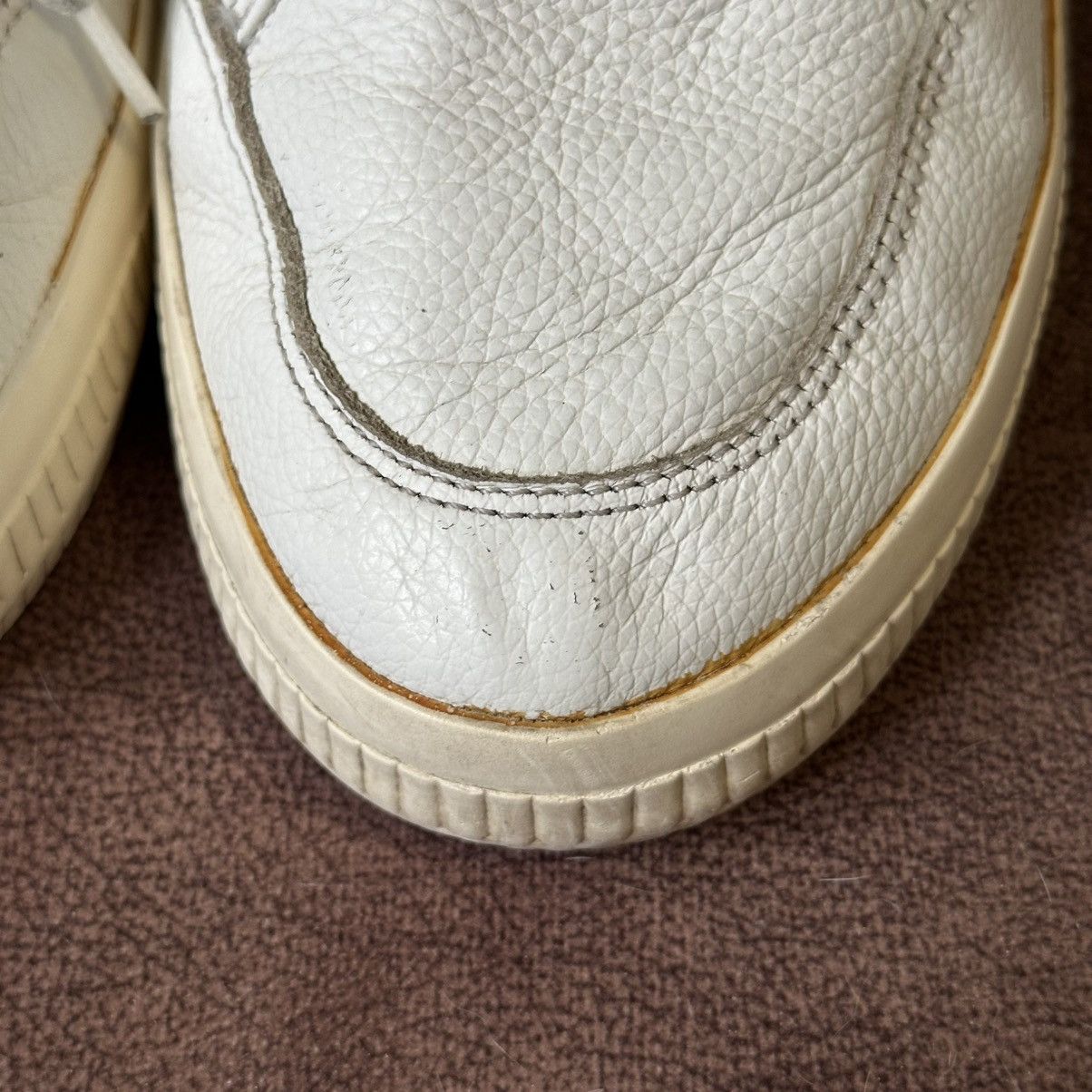 Off-White Off-White Leather Vulcanised Beige Lace Up Sneakers Size 43 Size US 10 / EU 43 - 12 Thumbnail