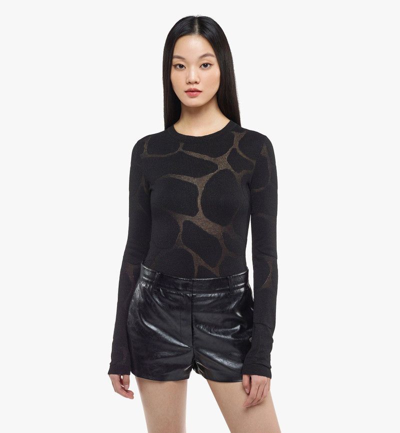 MCM o1mt1gz0126 Shorts in Crushed Faux Leather in Black Size 28" / US 6 / IT 42 - 2 Thumbnail