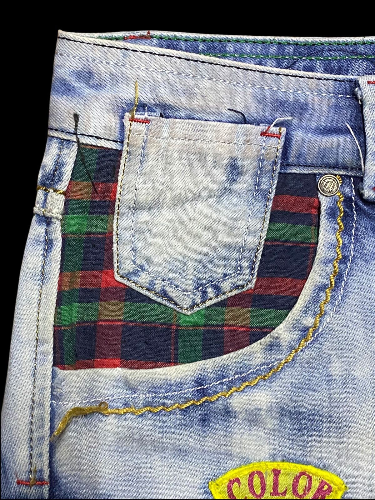 Dolce & Gabbana Vintage Custom Denim Patched Shashiko Boro Loose Jeans Size US 33 - 10 Thumbnail