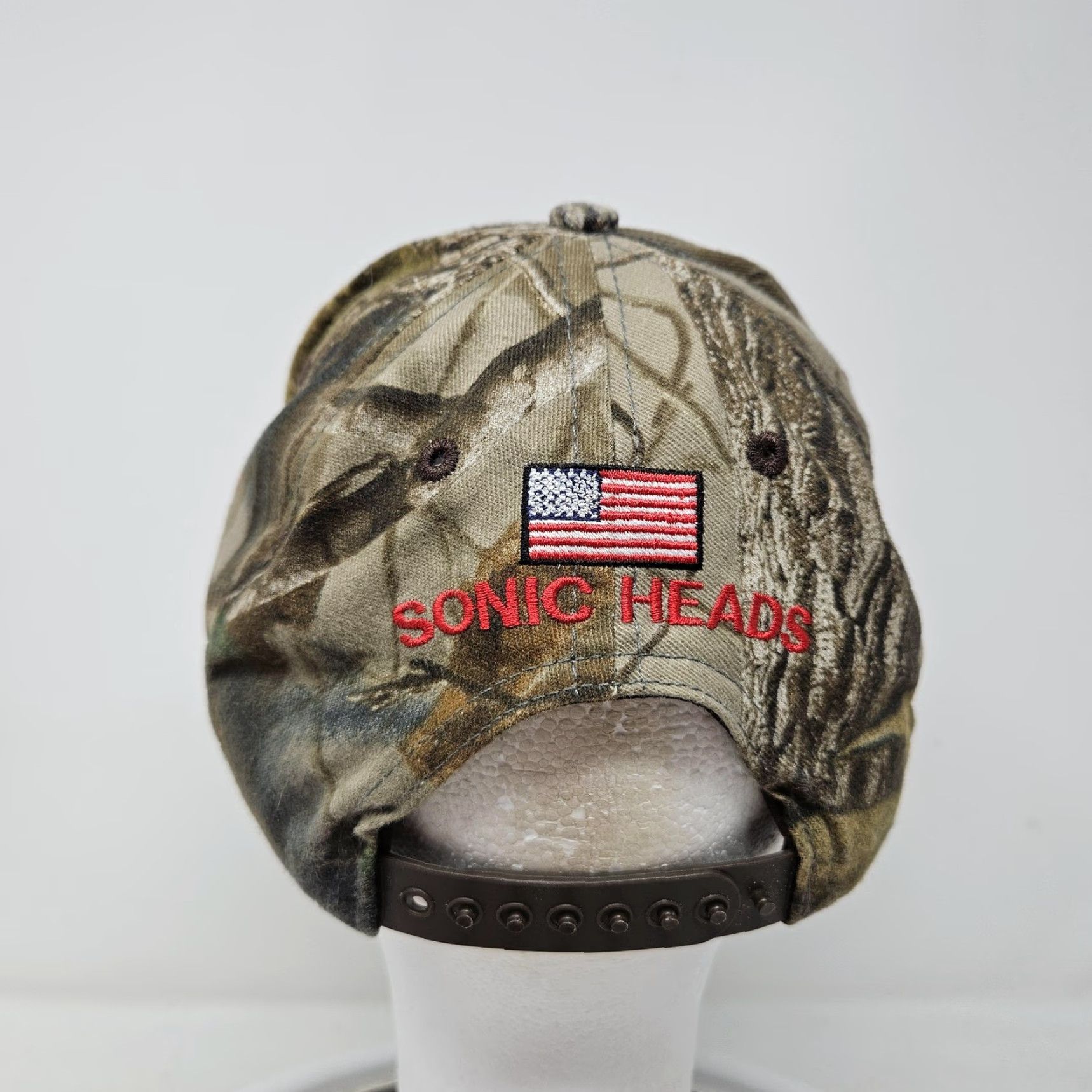 Vintage VINTAGE American Broadhead Company Hat Cap Snap Back Camouflage Camo Sonic Heads Mens Size ONE SIZE - 4 Thumbnail
