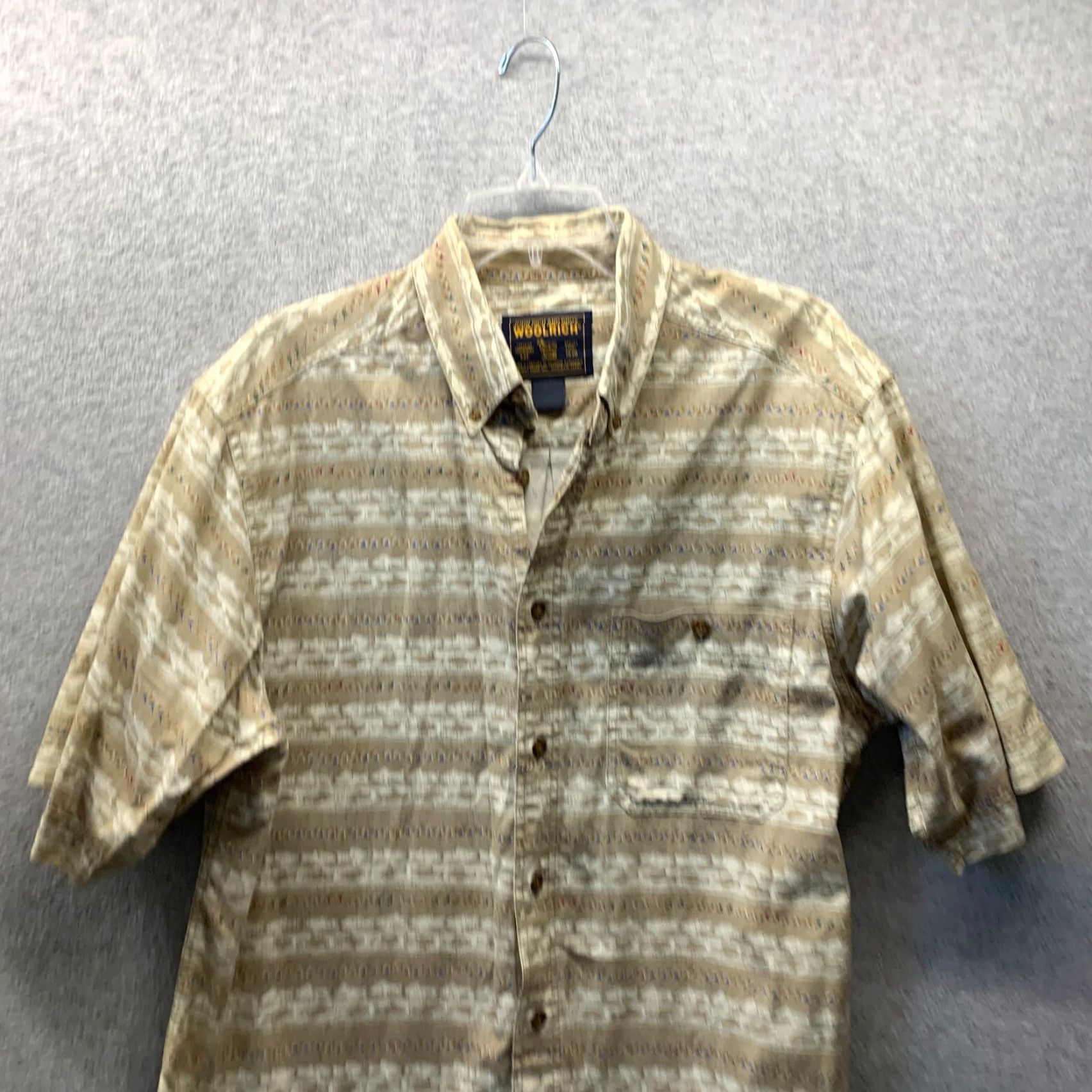 Vintage VINTAGE Woolrich Shirt Mens Button-Up Short Sleeve Collared Brown Fish Print Large 90s Size US L / EU 52-54 / 3 - 2 Thumbnail