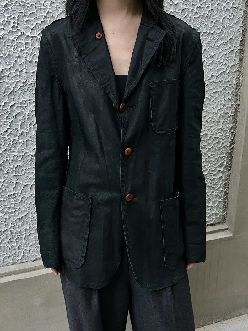 Comme des Garcons Comme Des Garcons Dark green matte cow leather jacket Size S / US 4 / IT 40 - 2 Thumbnail