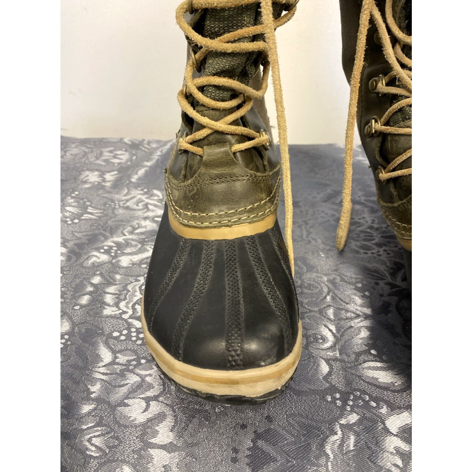 SOREL VINTAGE Sorel Conquest Carly Leather Snow Boots Waterproof Winter Boots Women Size 10 EUR 41 Military Green Size US 10 / IT 40 - 3 Thumbnail