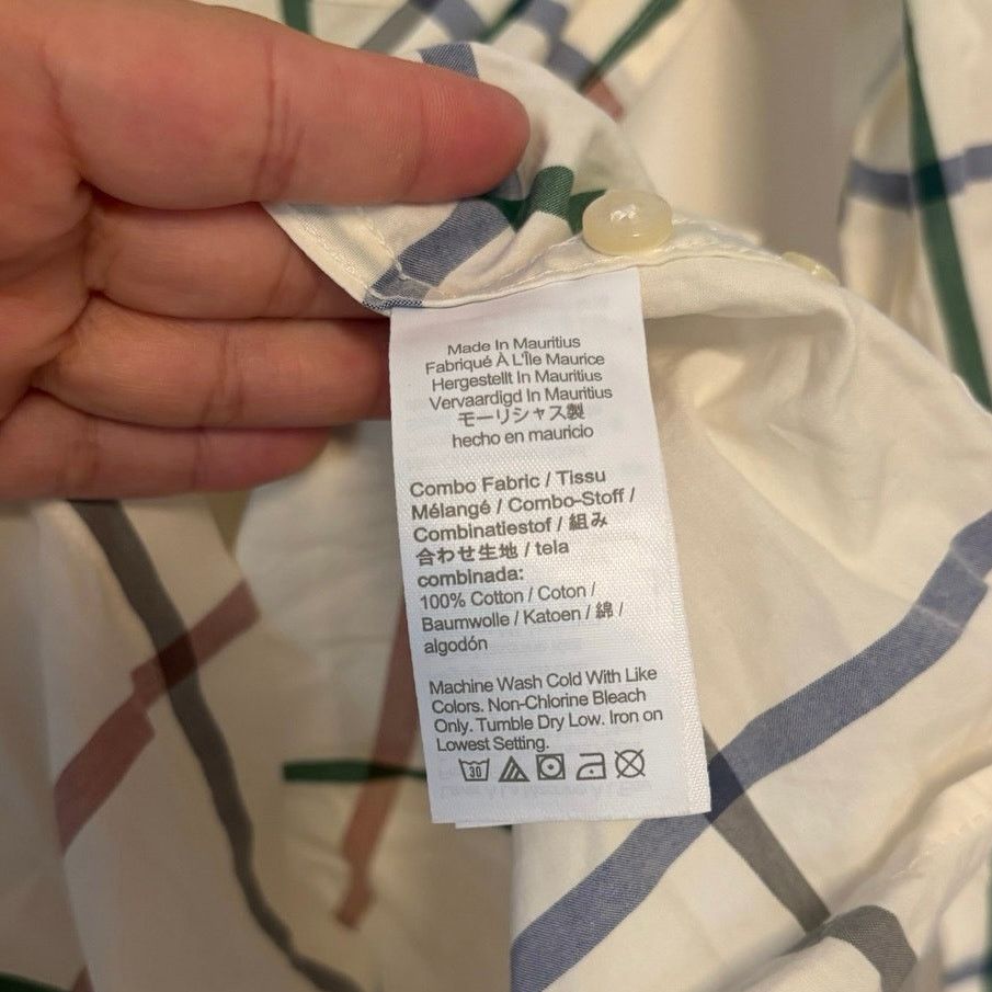 J.Crew NWOT J.Crew Slim Secret Wash Cotton Plaid Shirt Cream Size L Size US L / EU 52-54 / 3 - 4 Thumbnail
