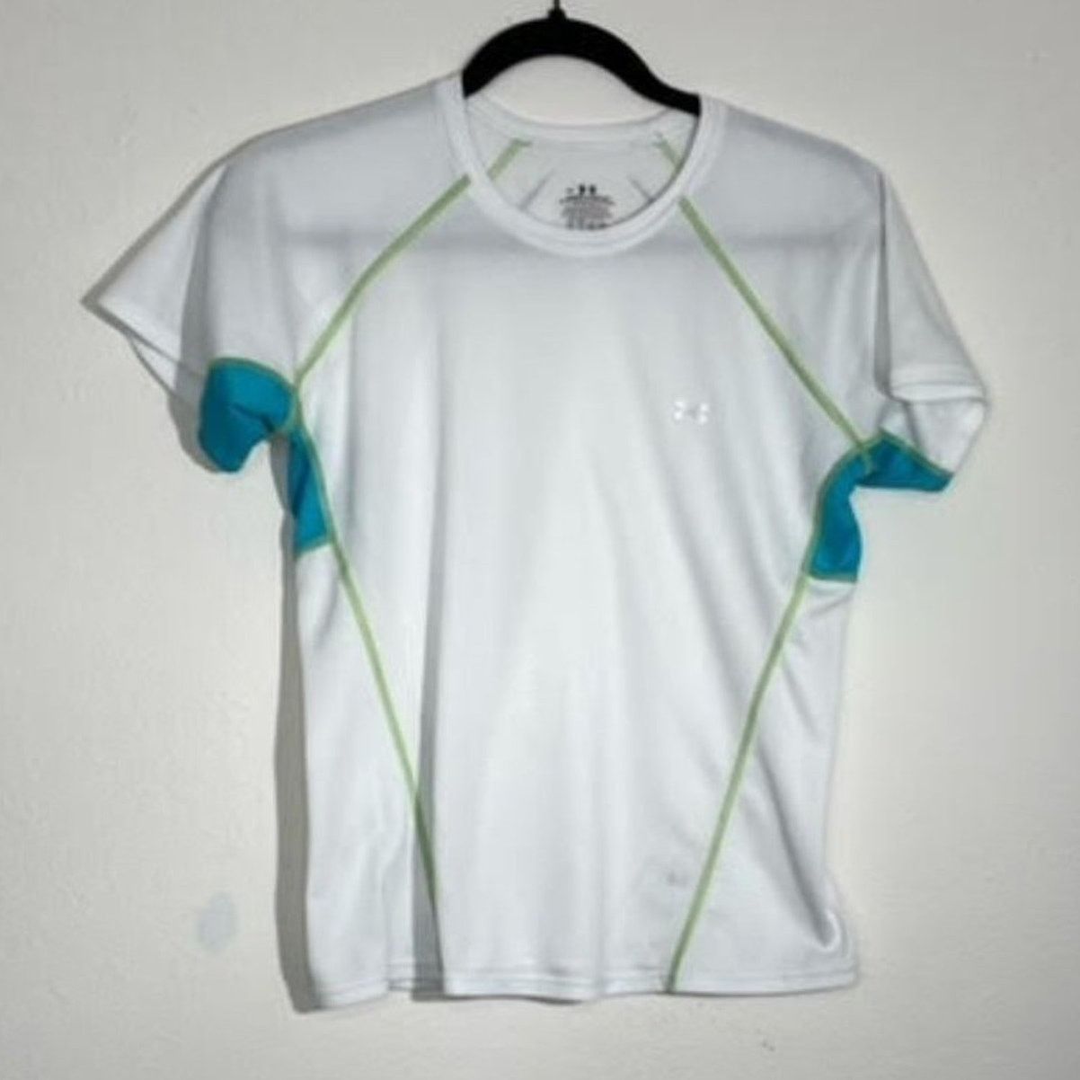 Under Armour Under Armour White and Blue Athletic Fitted Tee Size Medium Size M / US 6-8 / IT 42-44 - 1 Thumbnail