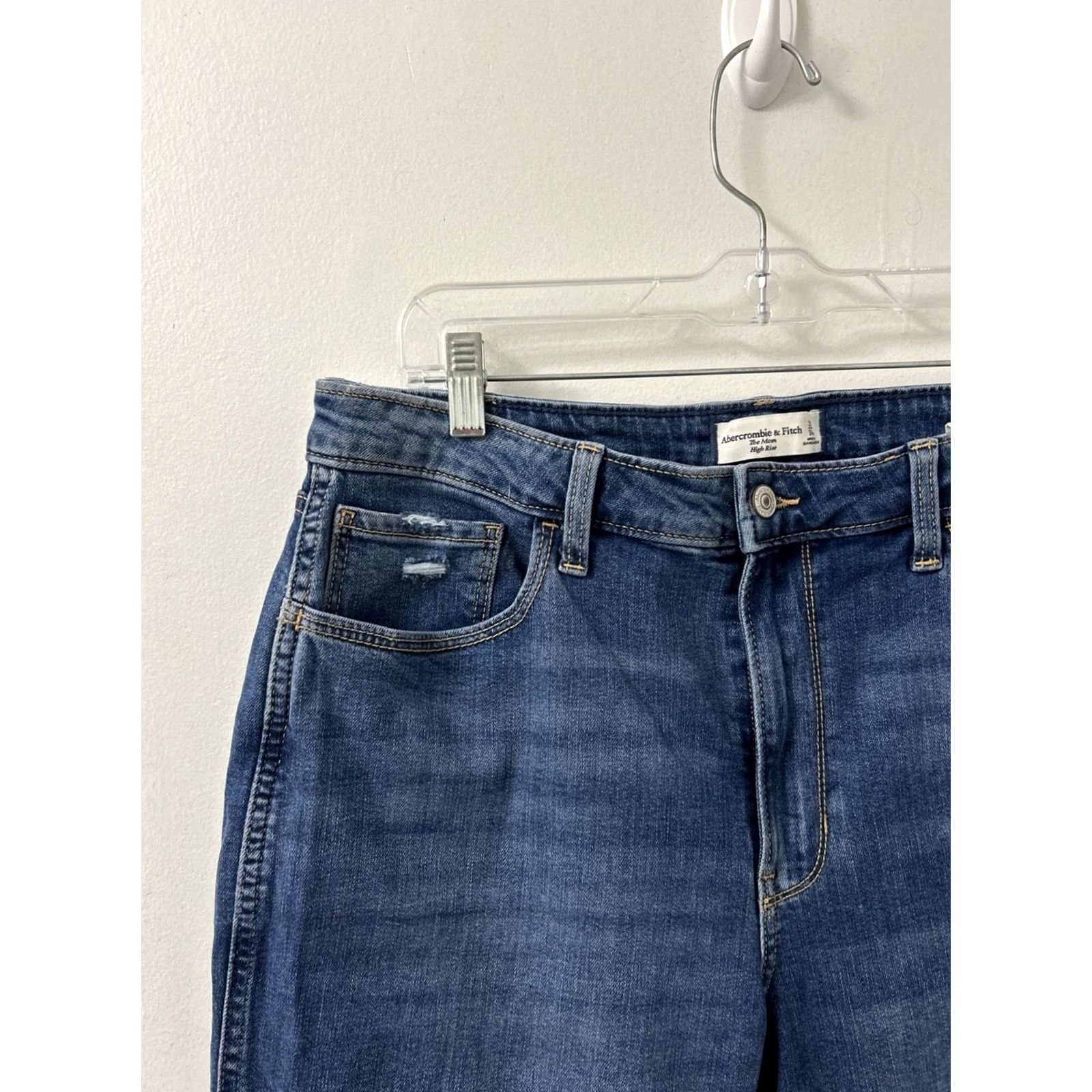 Abercrombie & Fitch Abercrombie Fitch The Mom Jean Womens Sz 34x26 Blue Wash High Rise Denim NWT Size 24" / US 00 / IT 34 - 6 Thumbnail