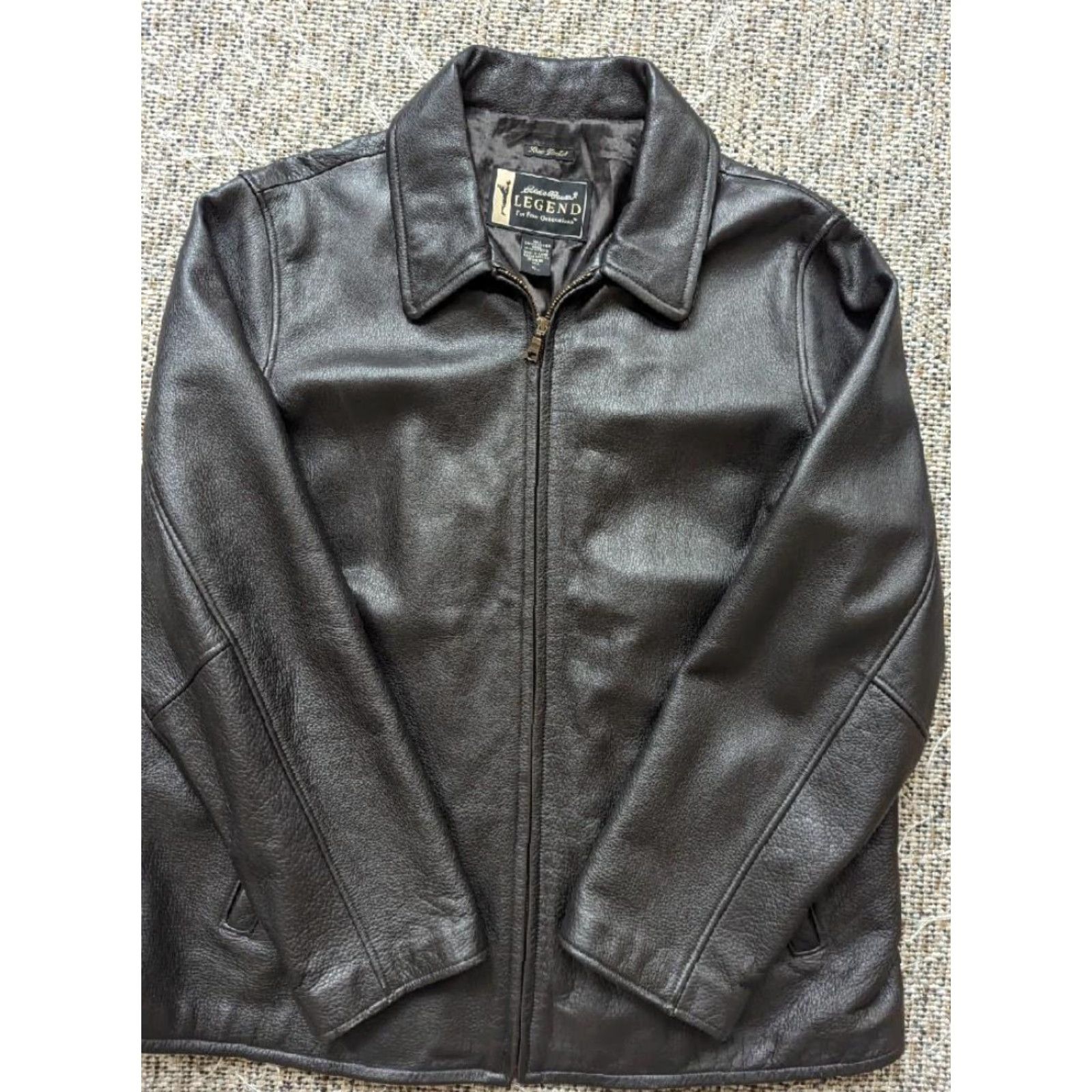 Eddie Bauer Womens Eddie Bauer Motorcycle Jacket XL Tall Leather Dark Brown Stine Legacy Cowhide Leather Size XL / US 12-14 / IT 48-50 - 3 Thumbnail