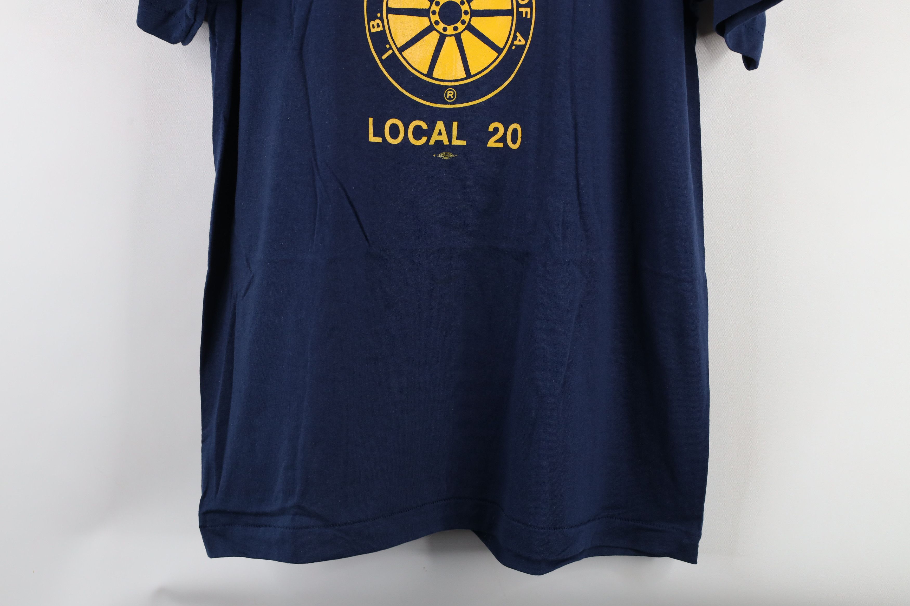 Vintage NOS Vintage 80s Local 20 Teamsters Union T-Shirt Blue USA Size US XL / EU 56 / 4 - 3 Thumbnail
