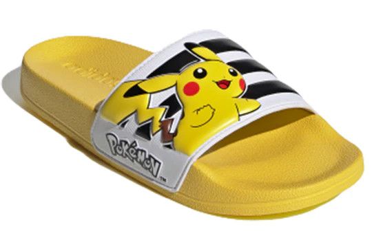 image of Adidas x Pokemon Adilette Shower Slides J 'pikachu' in Yellow, Men's (Size 5)