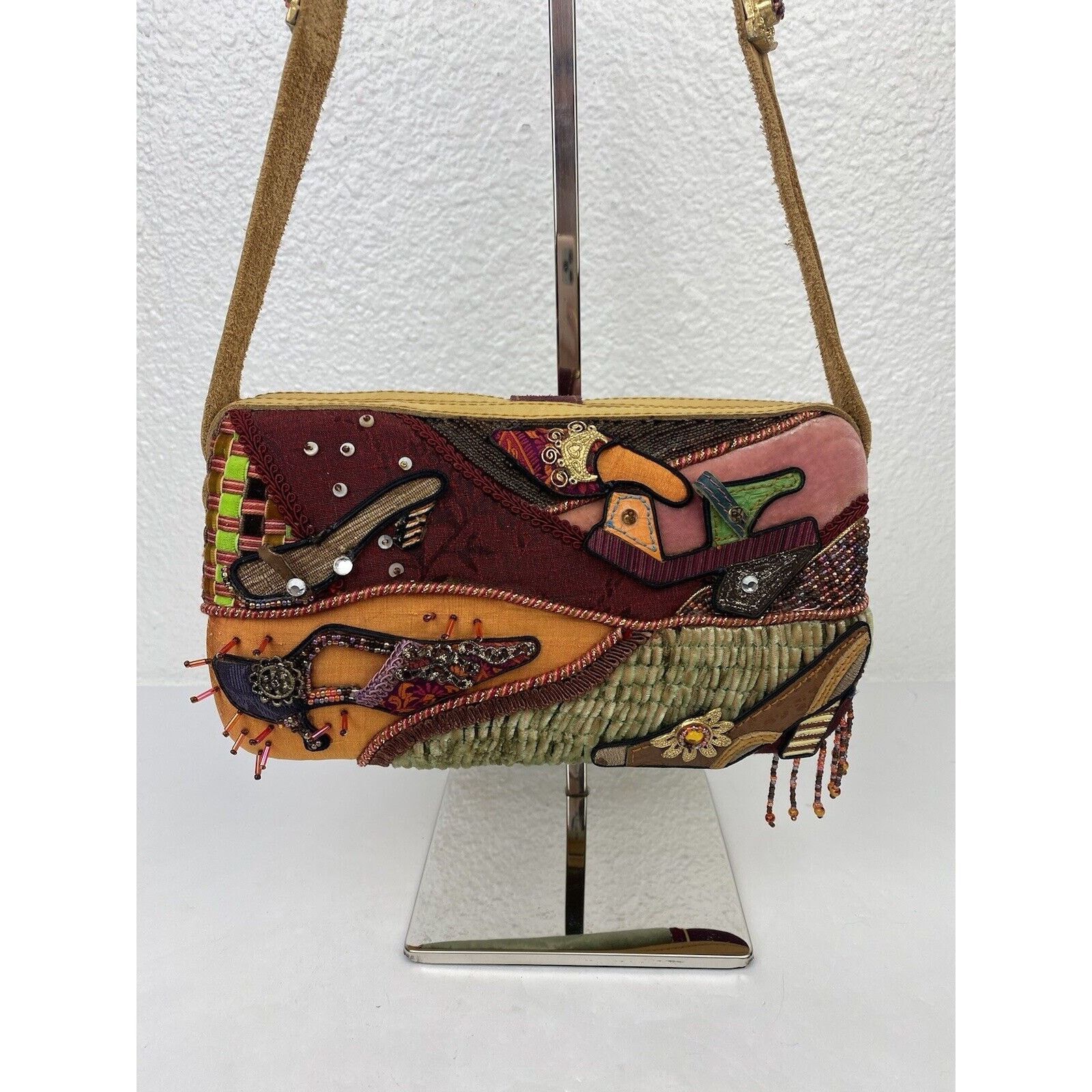 Mary Frances VTG Mary Frances Shoes Heel Beaded Velvet Shoulder Bag Purse Size ONE SIZE - 1 Thumbnail