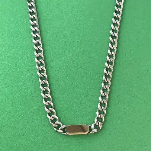Designer × Jewelry Titanium Steel Link Chain Necklace for Men Women Size ONE SIZE - 1 Thumbnail