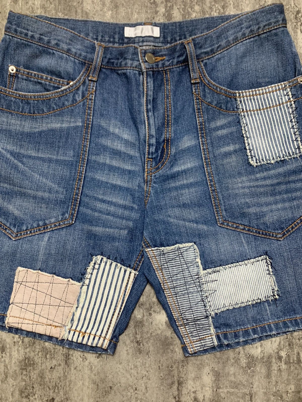 Issey Miyake Issey Miyake Ne Net Patch Work Jeans Short Kapital Style Size US 33 - 7 Thumbnail
