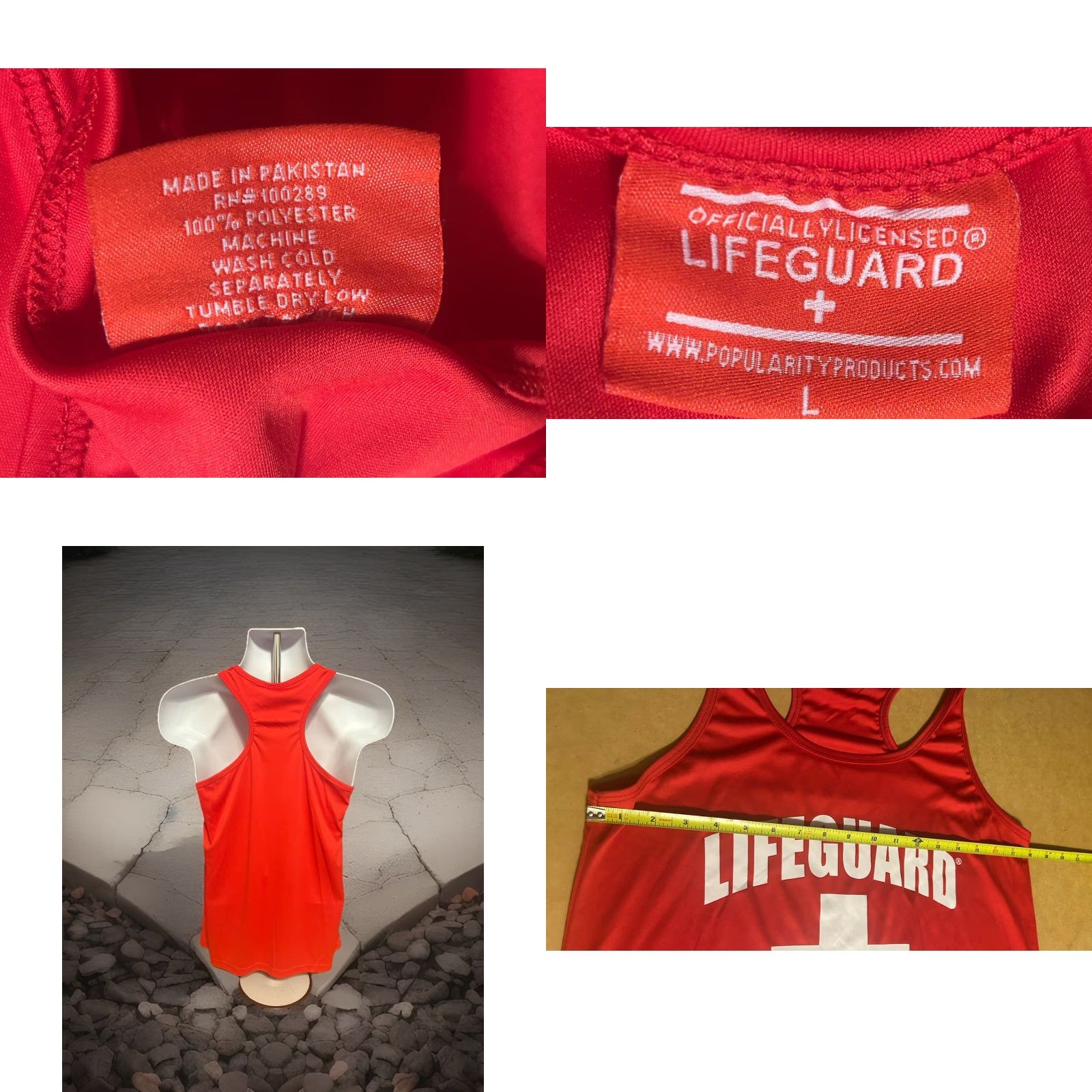 Vintage Lifeguard Tank Top Racer Back Men Large Red Officially Licensed Beach Workout Shirt Size US L / EU 52-54 / 3 - 8 Thumbnail