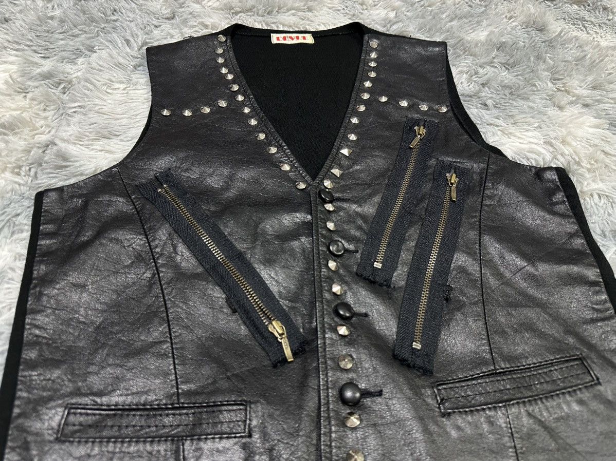 Seditionaries 🔥Japanese Y2K Spike Studded Hybrid Leather Vest Zip Punk Size US M / EU 48-50 / 2 - 2 Thumbnail
