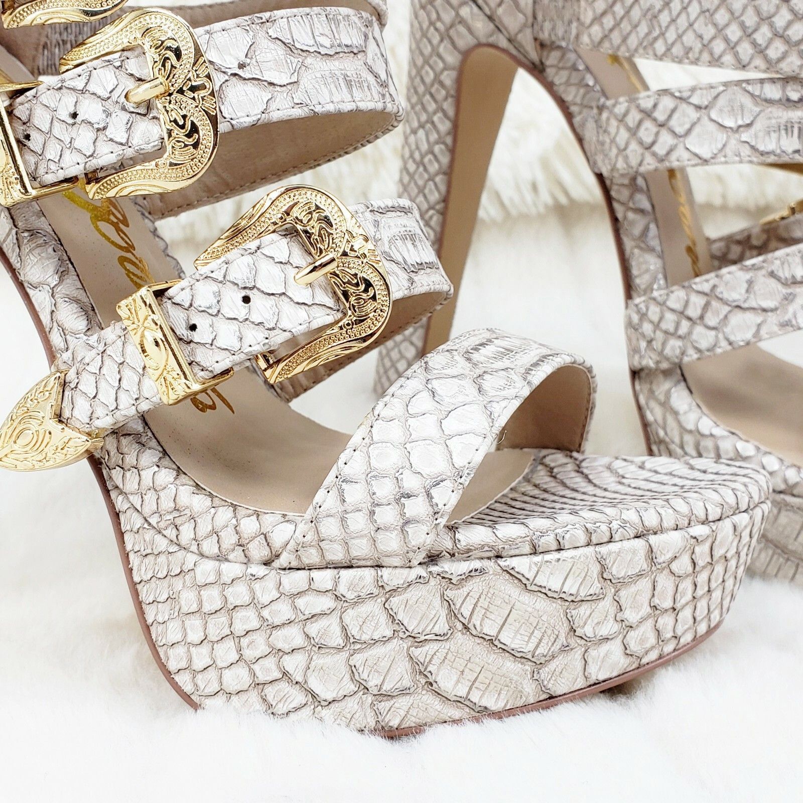 Other Nelly Bernal Draco Multi Strap High Heel Shoes Strappy Ankle Size US 9 / IT 39 - 9 Thumbnail