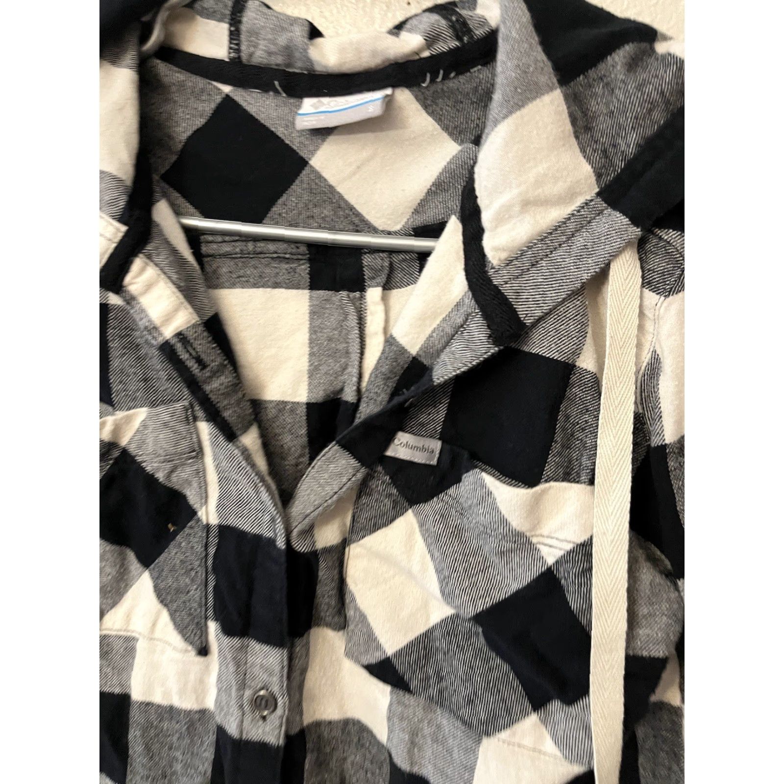 Vintage Columbia Shirt Womens Small Black Plaid Button-Up Hooded Casual Lightweight Crew Neck Long Sleeve Vintage No Size S / US 4 / IT 40 - 2 Thumbnail