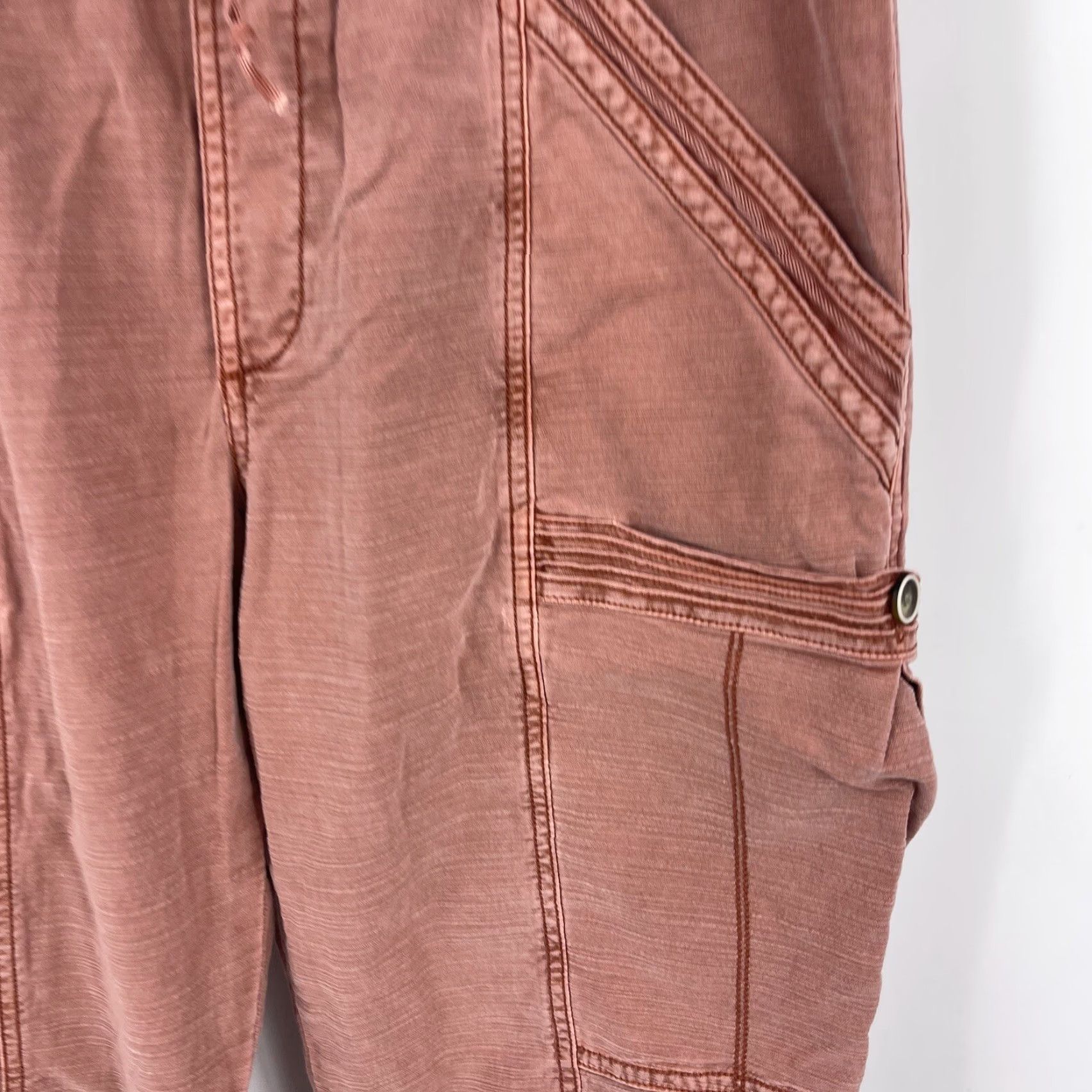 Anthropologie Anthropologie Pants Womens 27 Pink Coral Pigment Dye Twill Cotton Blend Elastic Waist Casual Casual Woman 27 Pants Bohemian Western 90s (no N/A) Size 27" / US 4 / IT 40 - 6 Thumbnail