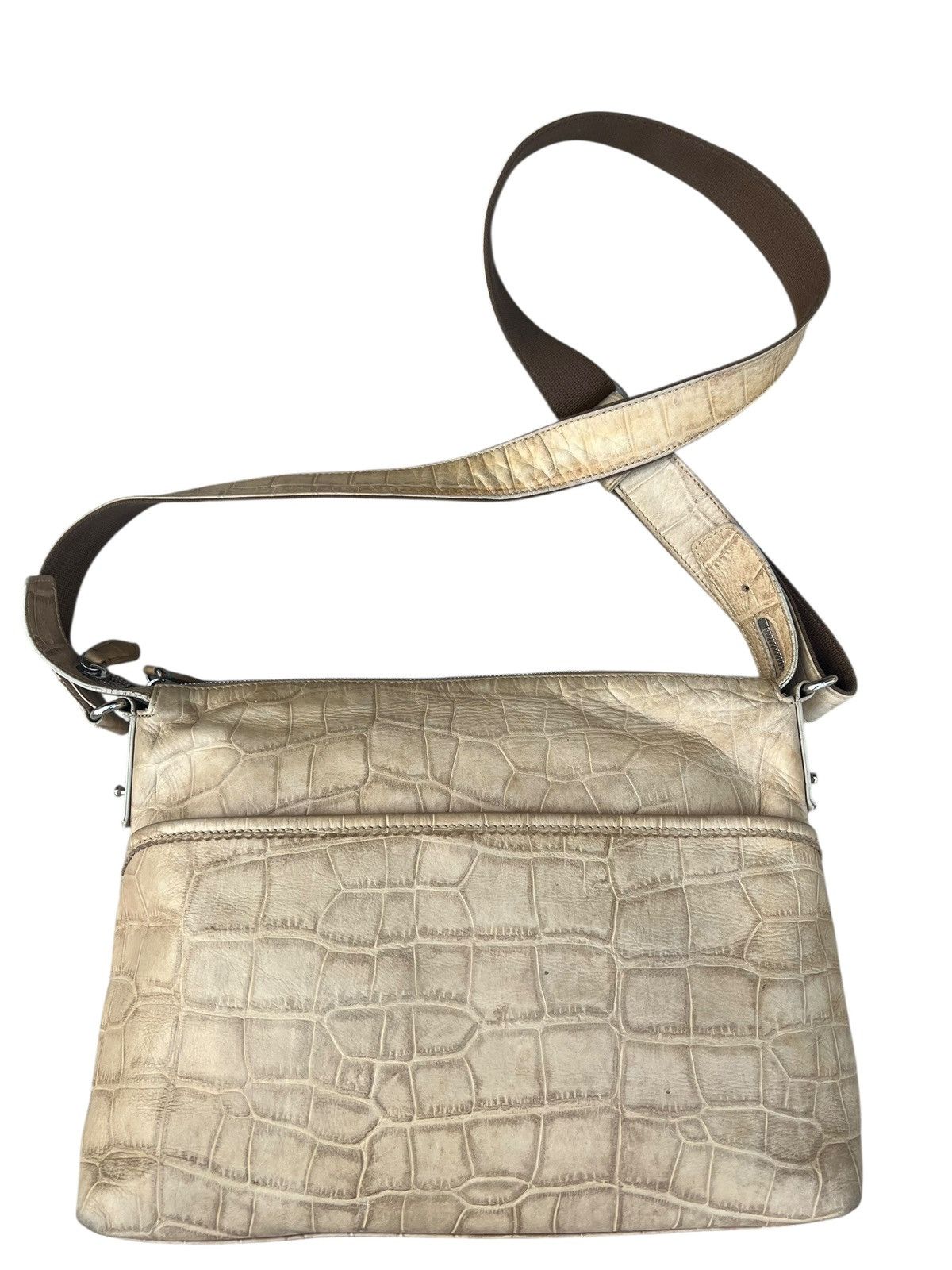 Leather COTO Japan Patina Embossed Crocodile All Leather Sling Bag Size ONE SIZE - 7 Thumbnail